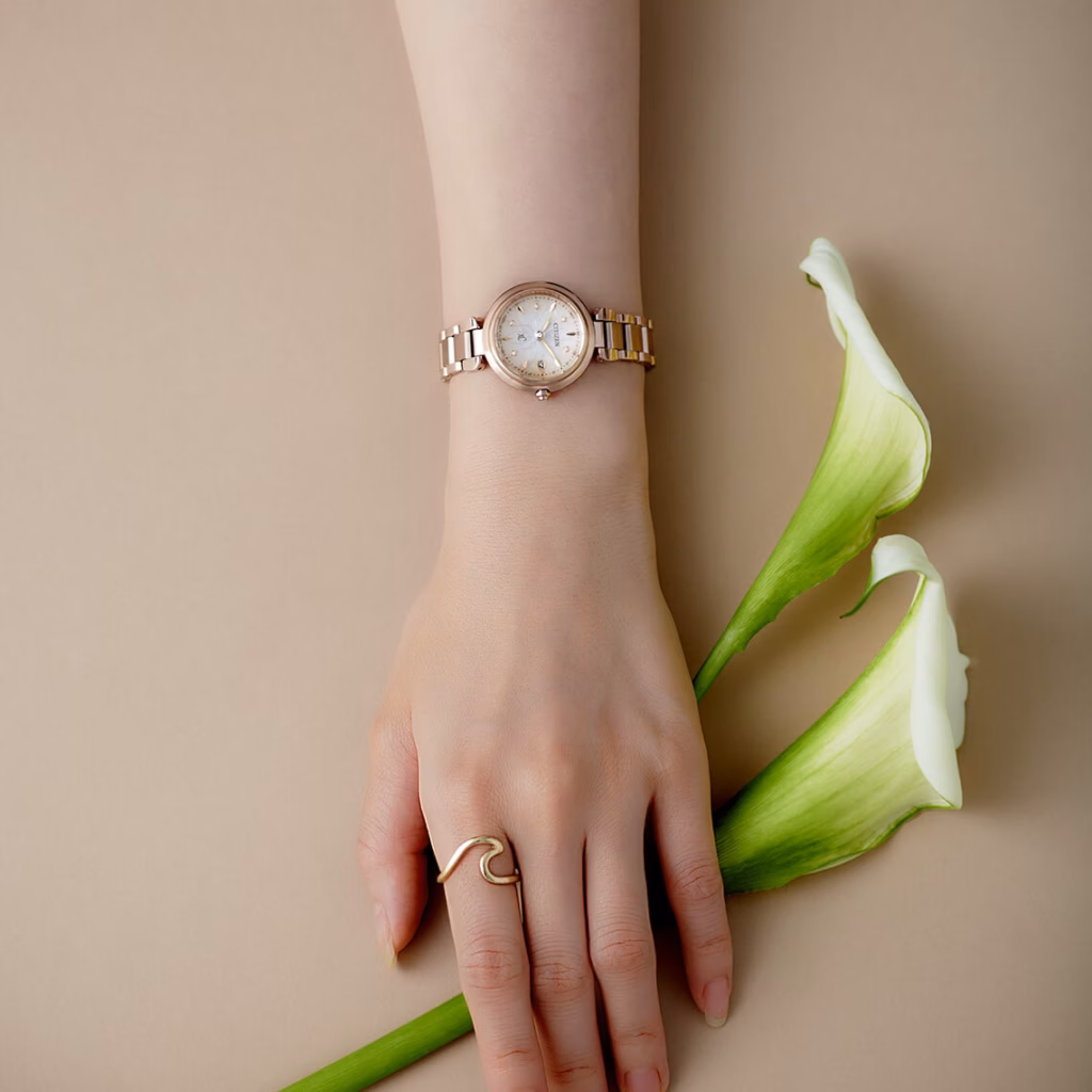 CITIZEN 星辰 xC mizu collection 水系列 雪花櫻花粉 光動能電波女錶 ES9467-71Y