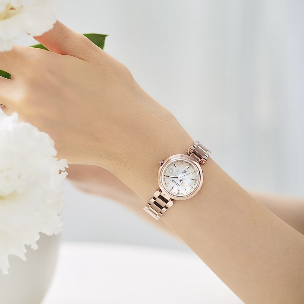 CITIZEN 星辰 xC mizu collection 水系列 雪花櫻花粉 光動能電波女錶 ES9467-71Y