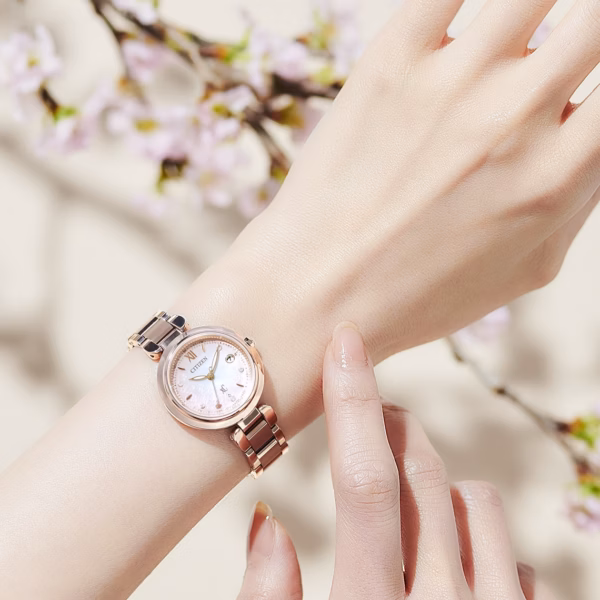 CITIZEN 星辰 xC mizu collection 水系列 白蝶貝櫻花限定 光動能電波女錶 ES9467-89N：圖片 7