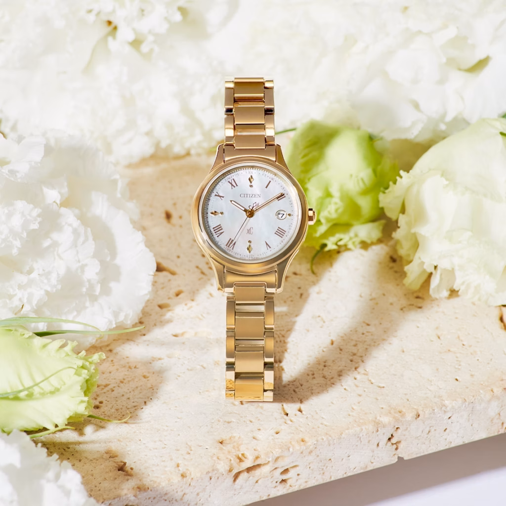 CITIZEN 星辰 xC hikari collection 光系列 琥珀金 光動能電波女錶 ES9492-57D