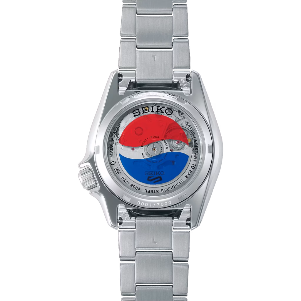SEIKO 精工 5 Sports SRPL99K1 Day-date Pepsi®百事可樂聯名限量機械錶 4R36-17Y0S