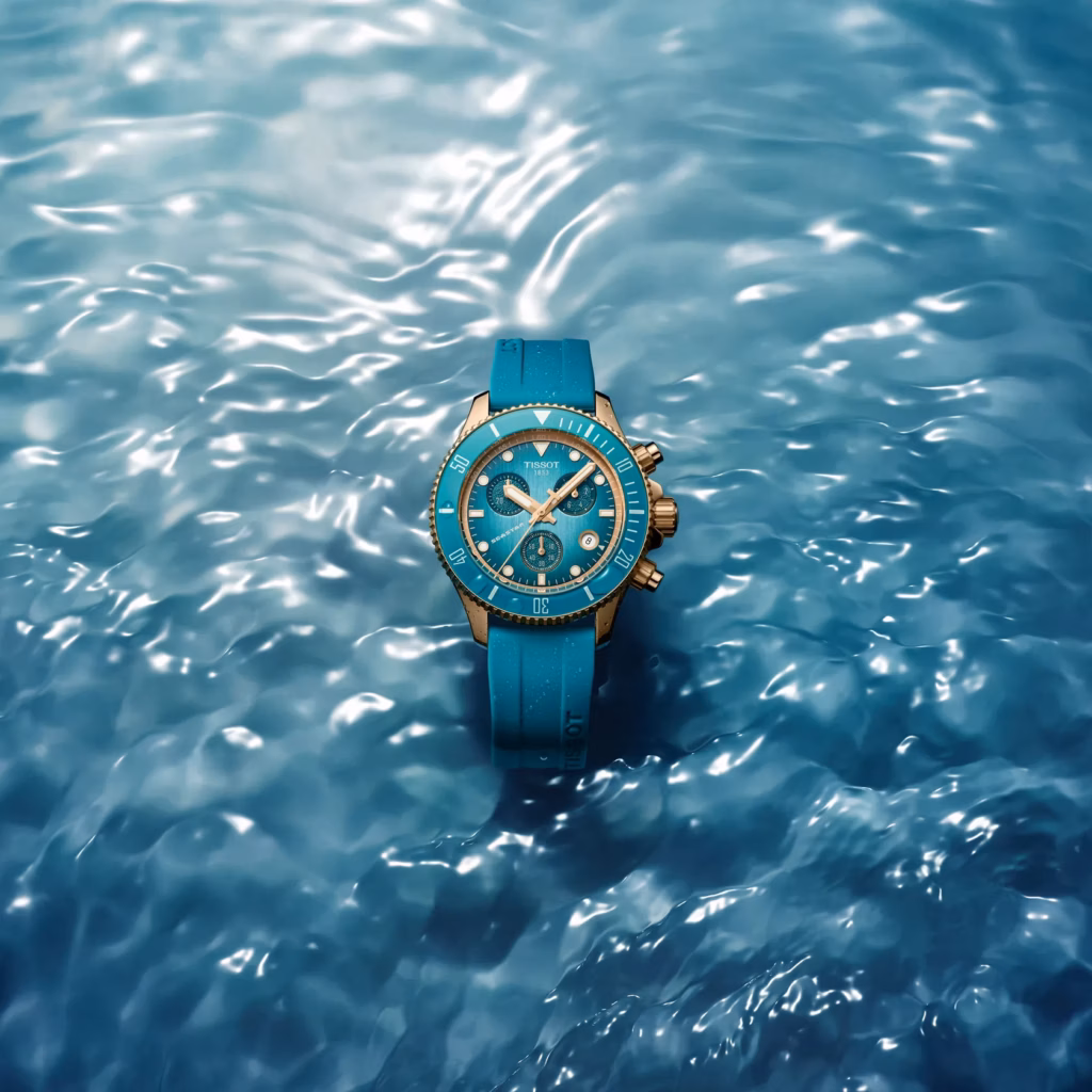 TISSOT 天梭 Seastar 1000 Quartz Chronograph 38mm TURQUOISE 綠松石 海星三眼計時錶 T120.217.37.041.00