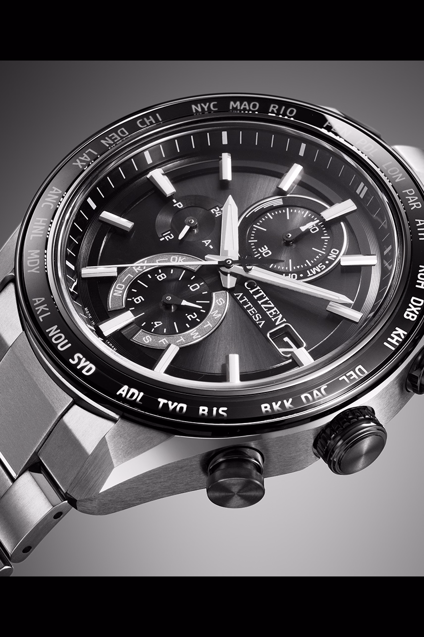 CITIZEN 星辰 ATTESA ACT Line 光動能全球電波時計錶 AT8295-56E