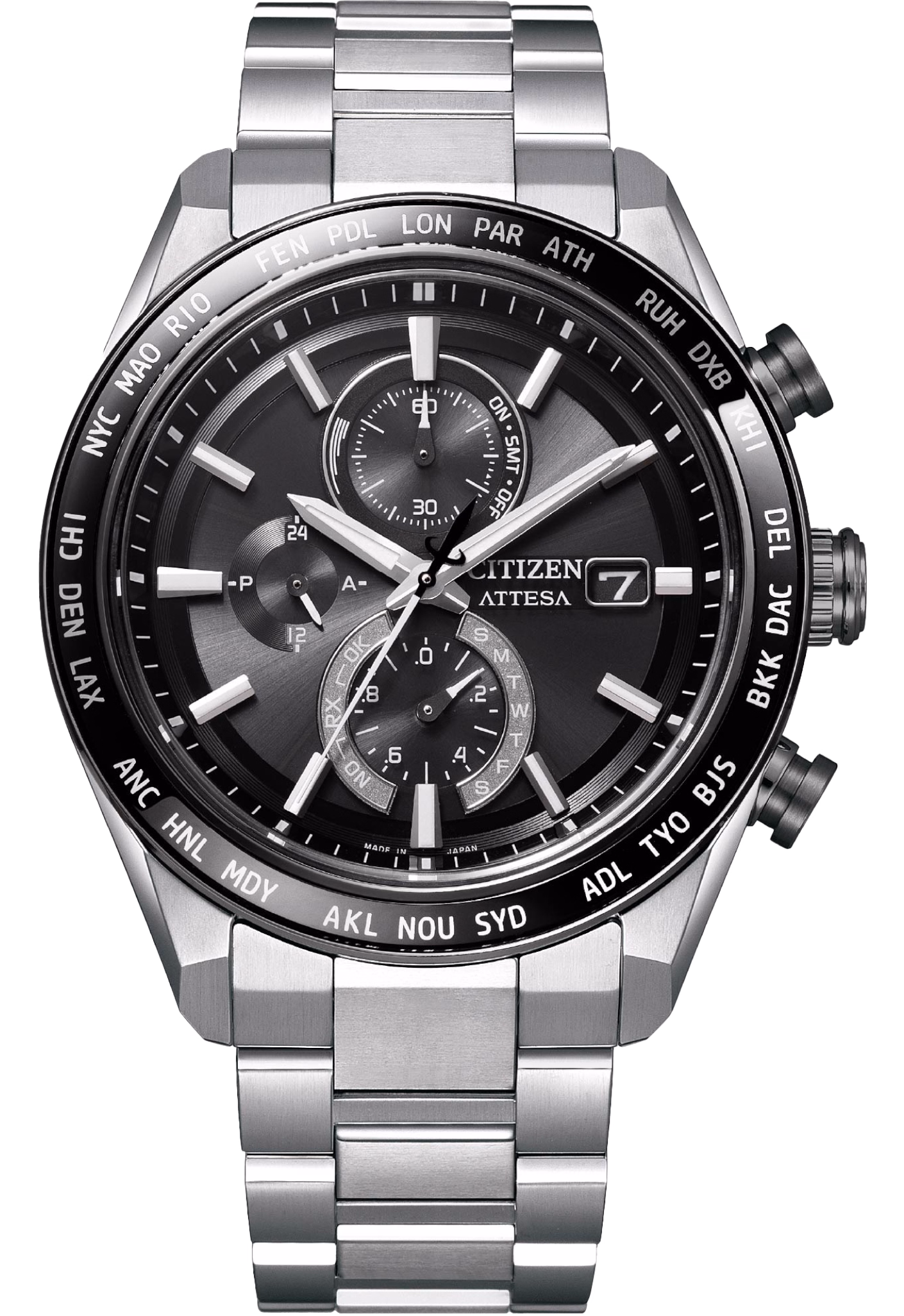 CITIZEN 星辰 ATTESA ACT Line 光動能全球電波時計錶 AT8295-56E