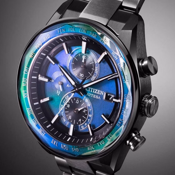 CITIZEN 星辰 ATTESA ACT Line 黑鈦系列 宇宙幻彩限量版 光動能全球電波時計錶 AT8314-53L：圖片 4