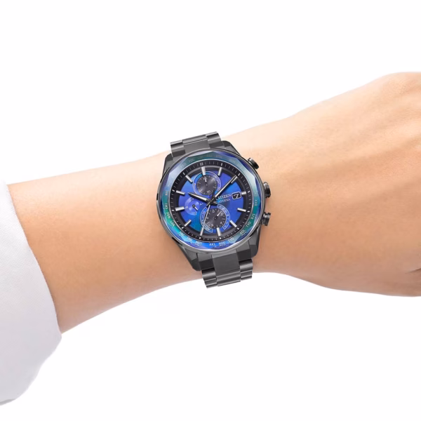 CITIZEN 星辰 ATTESA ACT Line 黑鈦系列 宇宙幻彩限量版 光動能全球電波時計錶 AT8314-53L：圖片 13