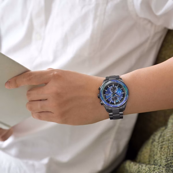 CITIZEN 星辰 ATTESA ACT Line 黑鈦系列 宇宙幻彩限量版 光動能全球電波時計錶 AT8314-53L：圖片 11