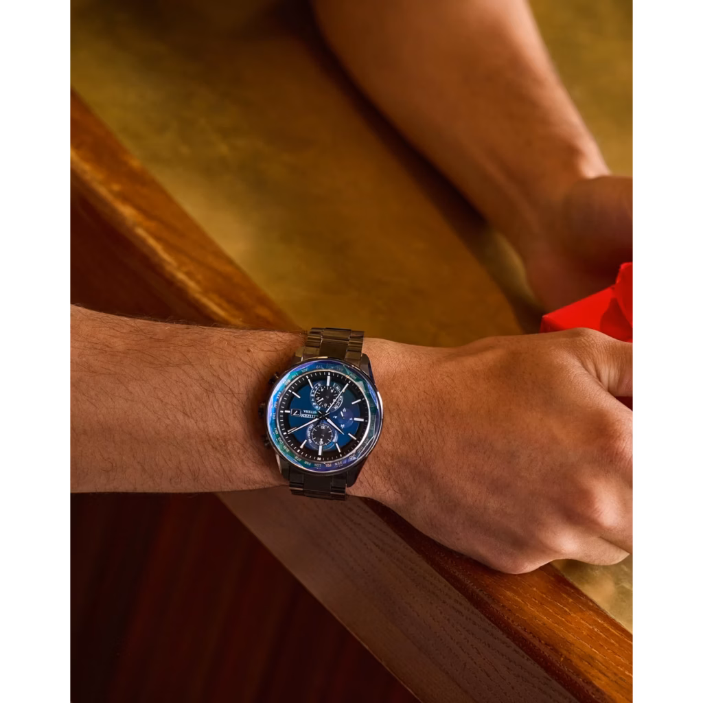 CITIZEN 星辰 ATTESA ACT Line 黑鈦系列 宇宙幻彩限量版 光動能全球電波時計錶 AT8314-53L
