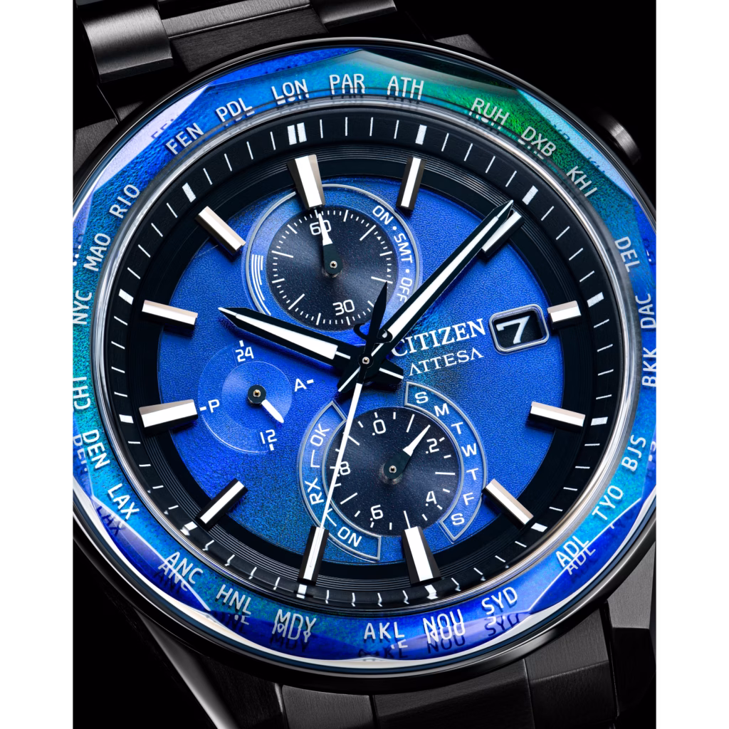 CITIZEN 星辰 ATTESA ACT Line 黑鈦系列 宇宙幻彩限量版 光動能全球電波時計錶 AT8314-53L