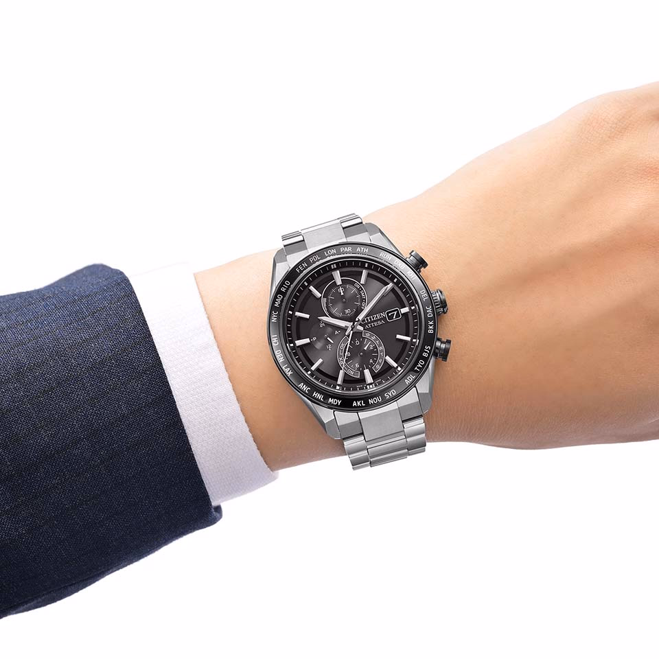 CITIZEN 星辰 ATTESA ACT Line 光動能全球電波時計錶 AT8295-56E