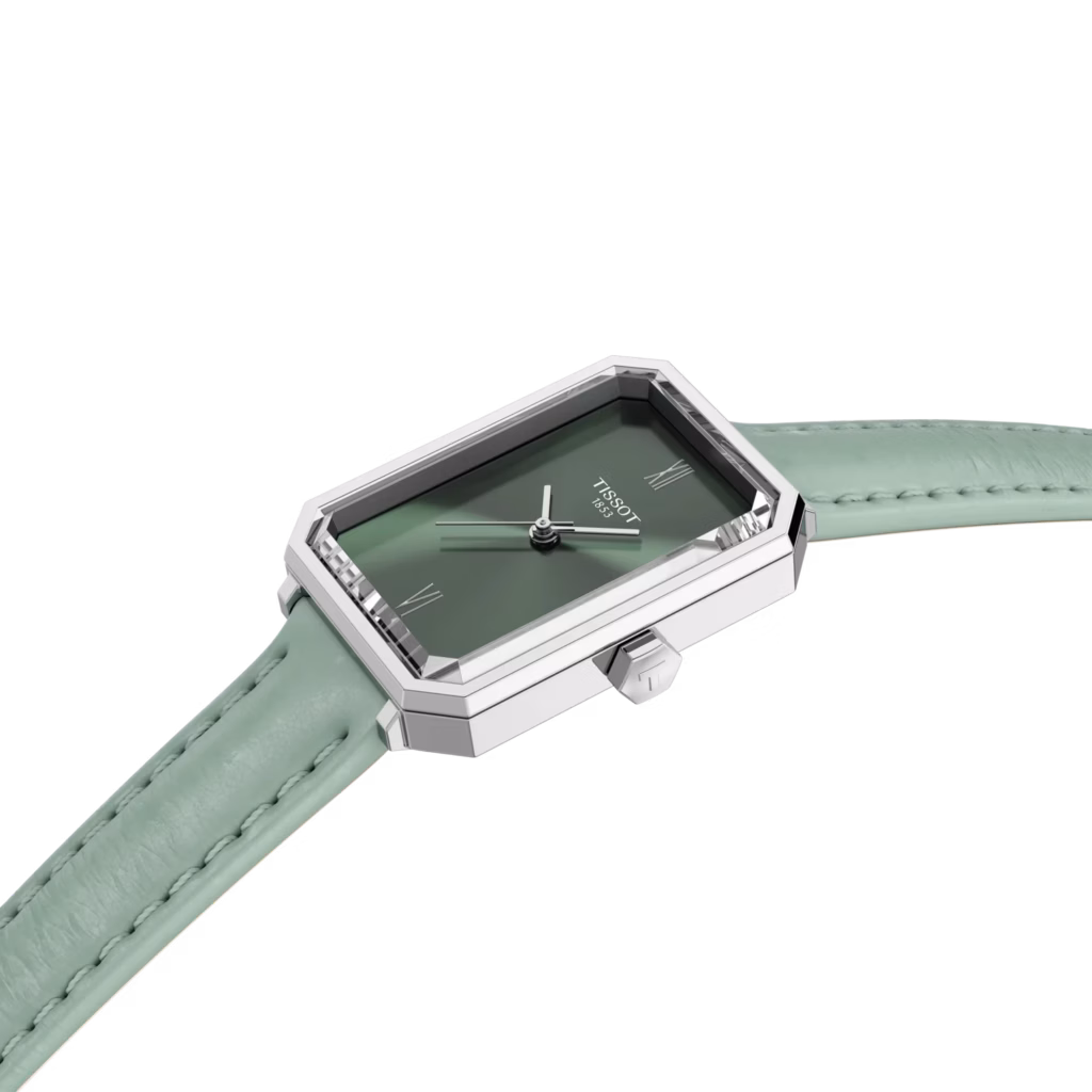 TISSOT 天梭 SRV 30mm 薄荷綠 方形女裝腕錶 T160.110.16.093.00