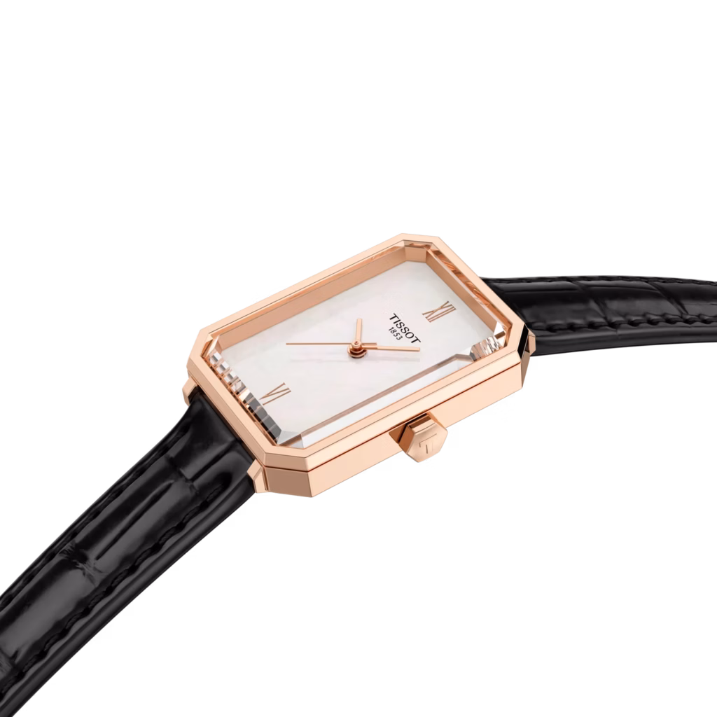 TISSOT 天梭 SRV 30mm 玫瑰金 珍珠母貝 方形女裝腕錶 T160.110.36.113.00