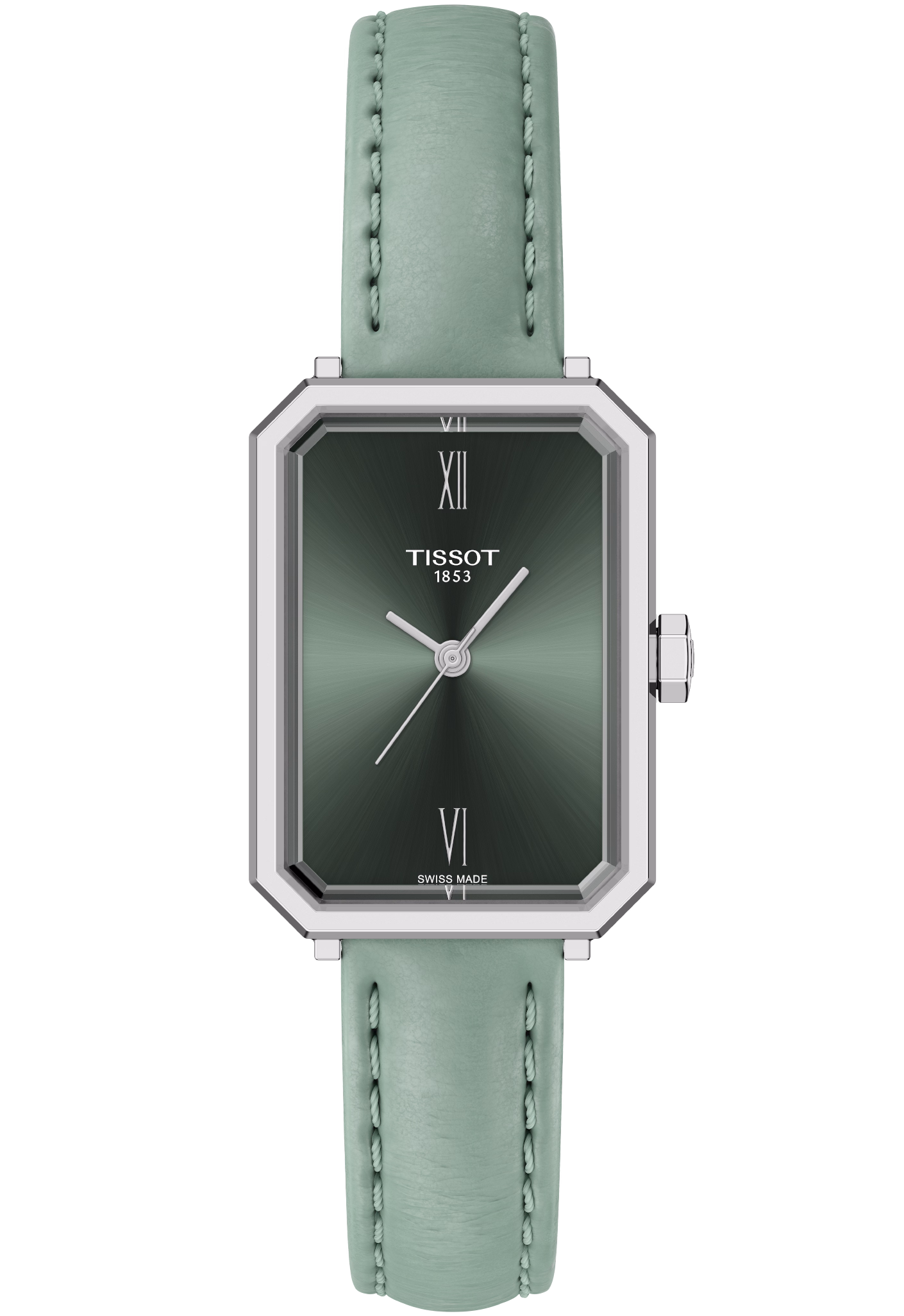 TISSOT 天梭 SRV 30mm 薄荷綠 方形女裝腕錶 T160.110.16.093.00