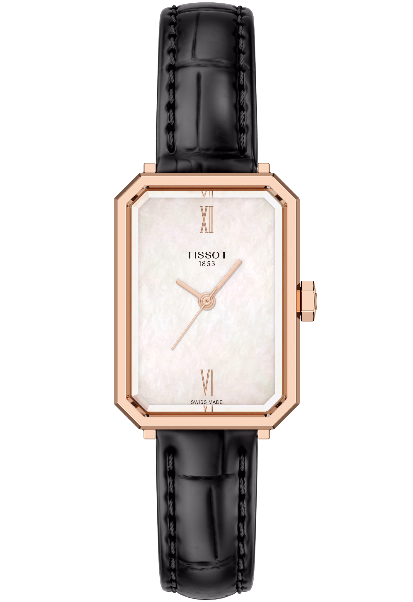 TISSOT 天梭 SRV 30mm 玫瑰金 珍珠母貝 方形女裝腕錶 T160.110.36.113.00