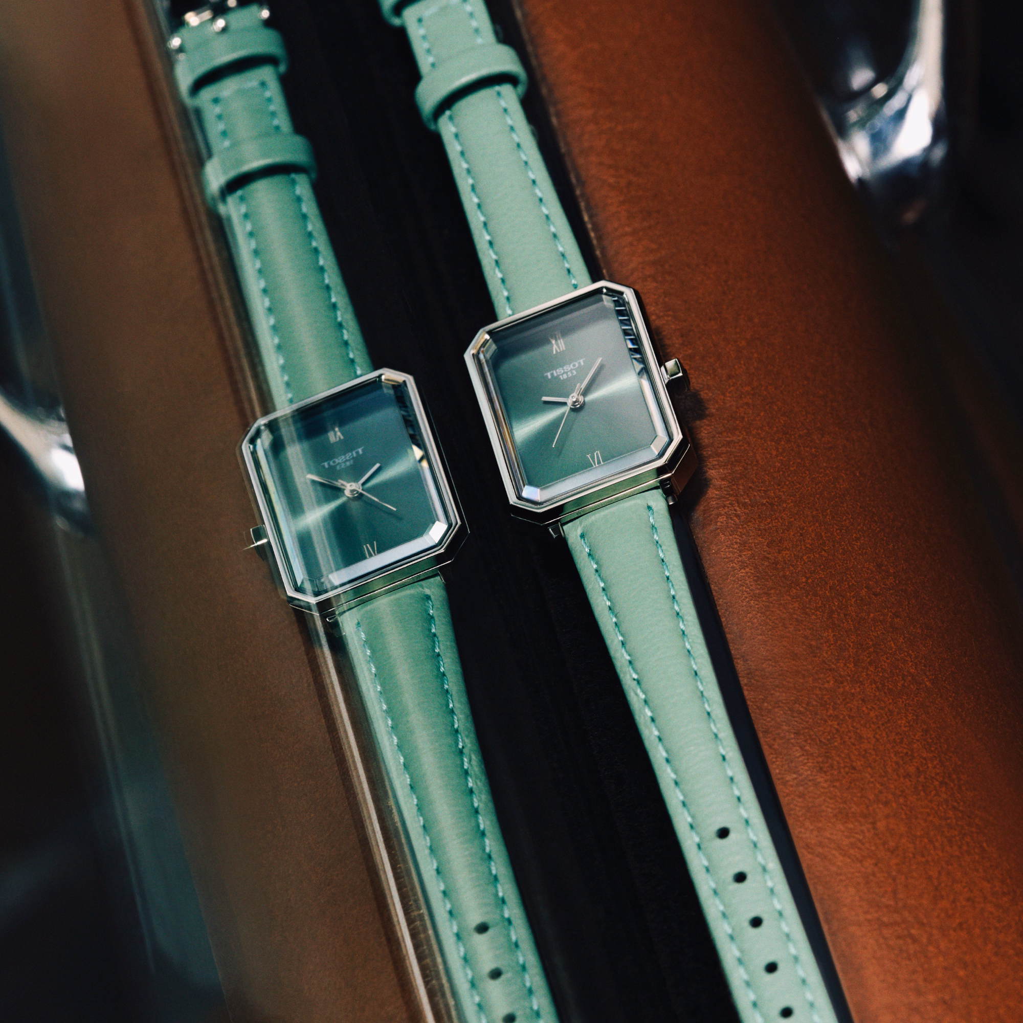 TISSOT 天梭 SRV 30mm 薄荷綠 方形女裝腕錶 T160.110.16.093.00