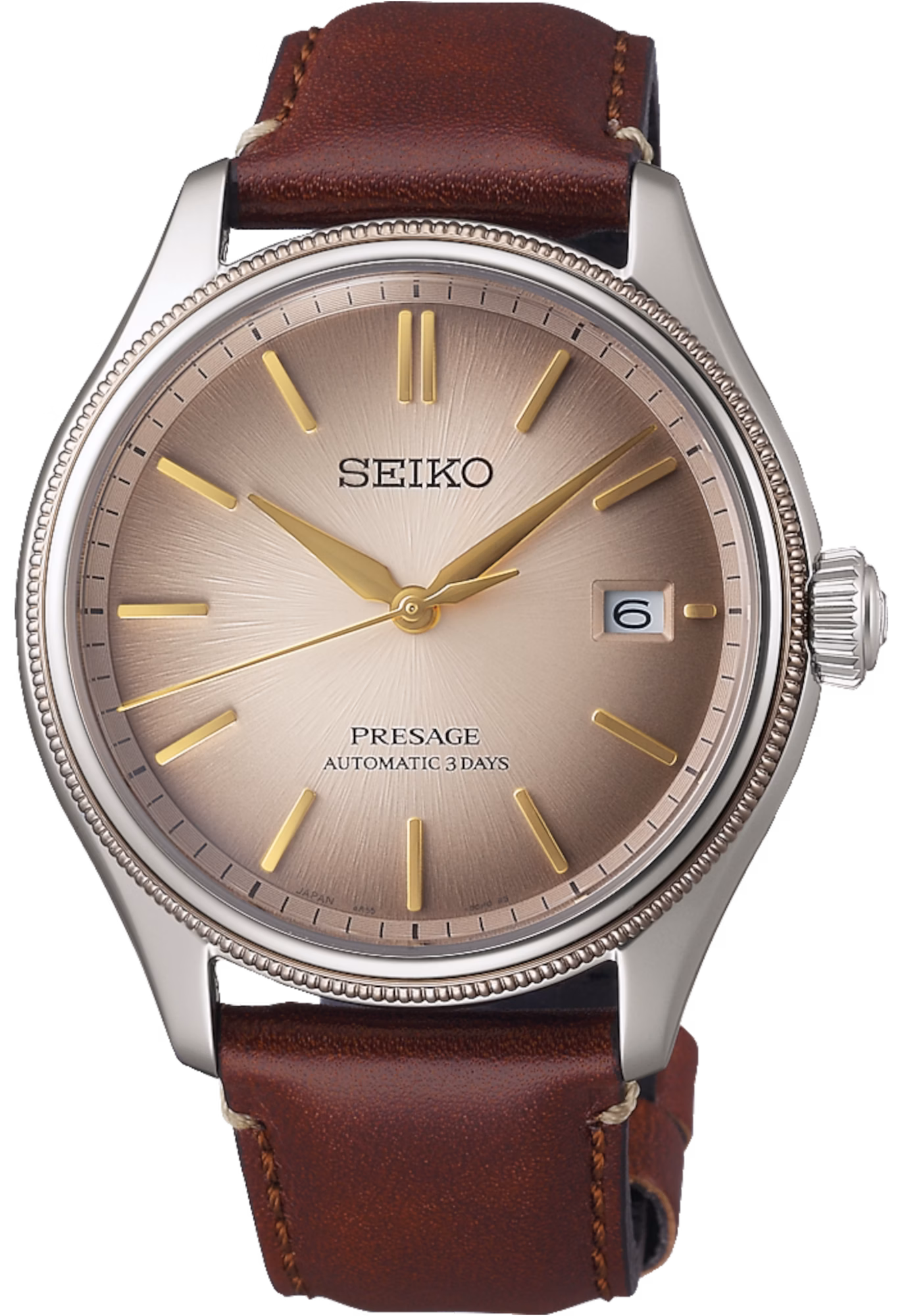 SEIKO 精工 Presage SPB529J1 江戶白茶 再造皮革 限量經典機械錶 6R55-00R0J