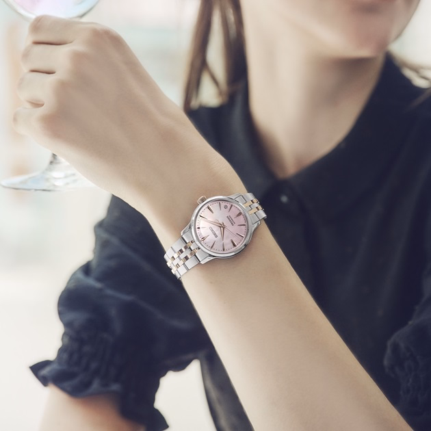 SEIKO 精工 Presage SRPM06J1 櫻花雞尾酒 Sakura Aviation 經典機械女錶 4R35-06X0P