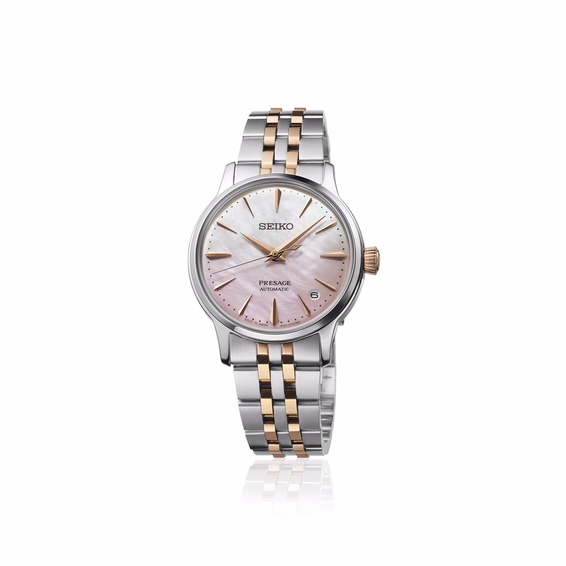 SEIKO 精工 Presage SRPM06J1 櫻花雞尾酒 Sakura Aviation 經典機械女錶 4R35-06X0P