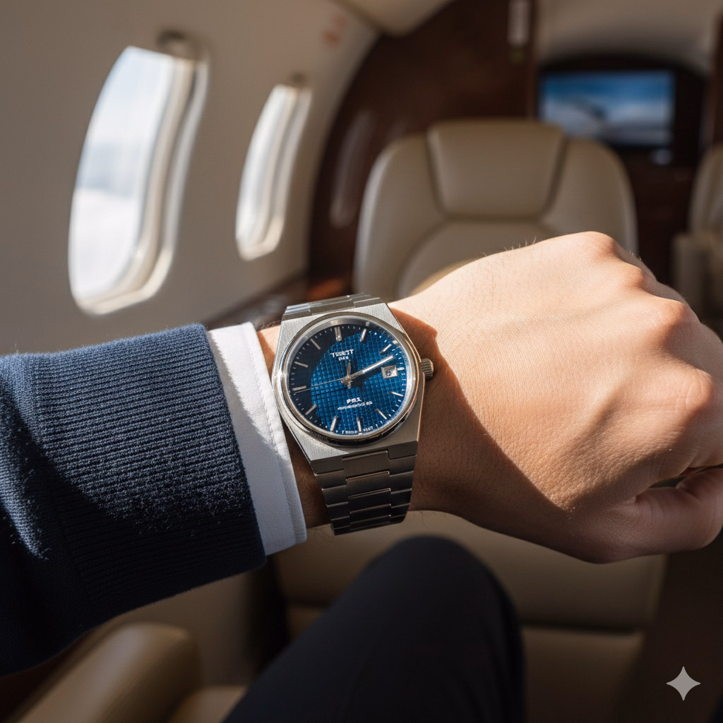 TISSOT 天梭 PRX Titanium Powermatic 80 38mm 海藍 鈦金屬機械錶 T137.807.44.041.00