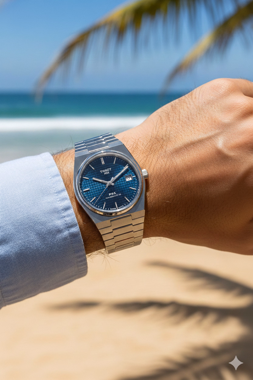 TISSOT 天梭 PRX Titanium Powermatic 80 38mm 海藍 鈦金屬機械錶 T137.807.44.041.00