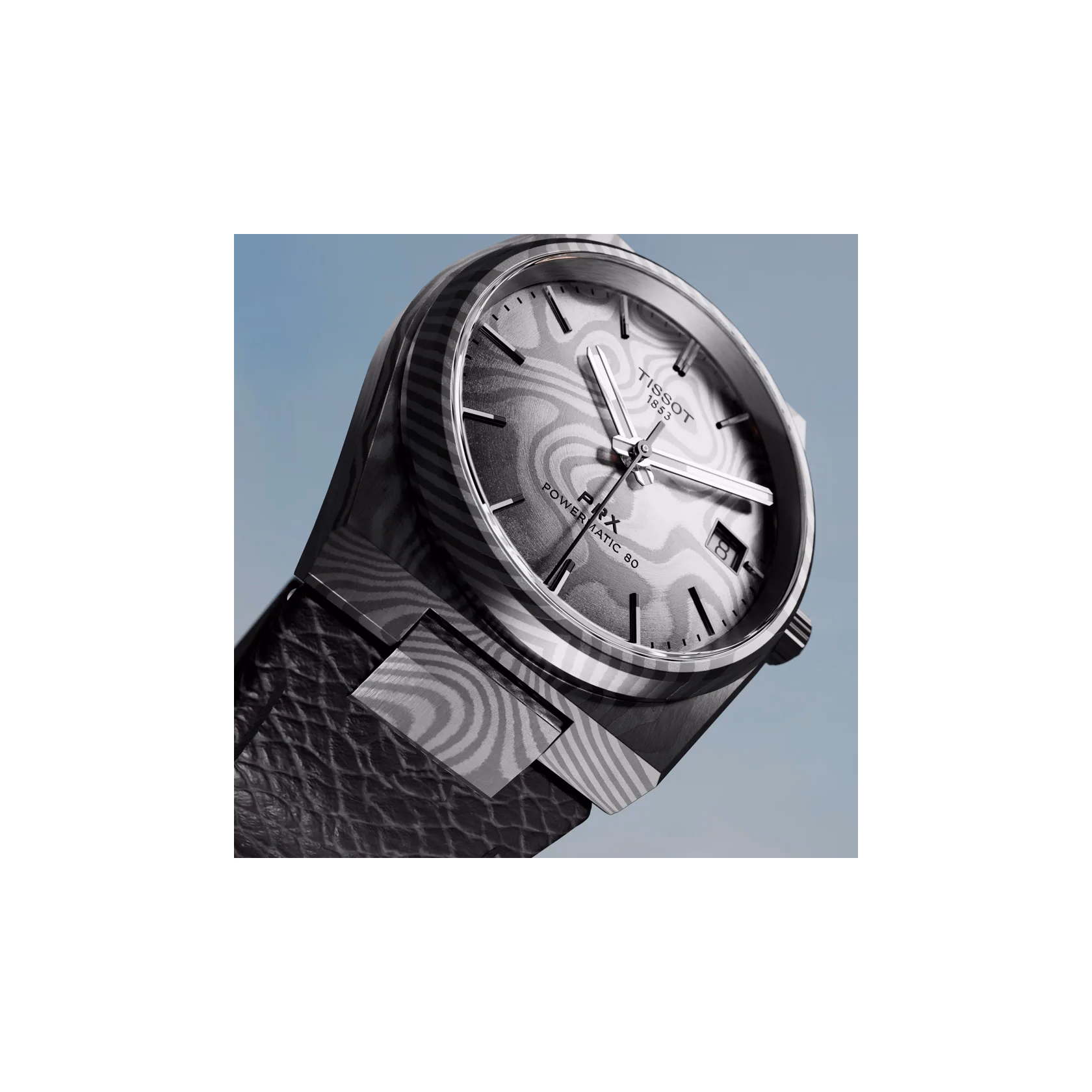 TISSOT 天梭 PRX Damascus Steel 38mm 大馬士革鋼機械錶 T137.807.96.081.00
