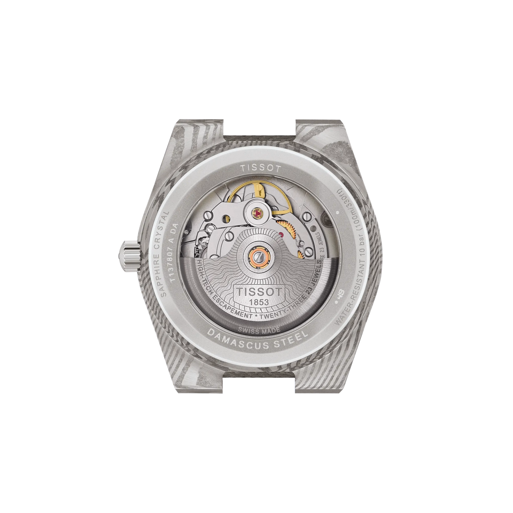 TISSOT 天梭 PRX Damascus Steel 38mm 大馬士革鋼機械錶 T137.807.96.081.00
