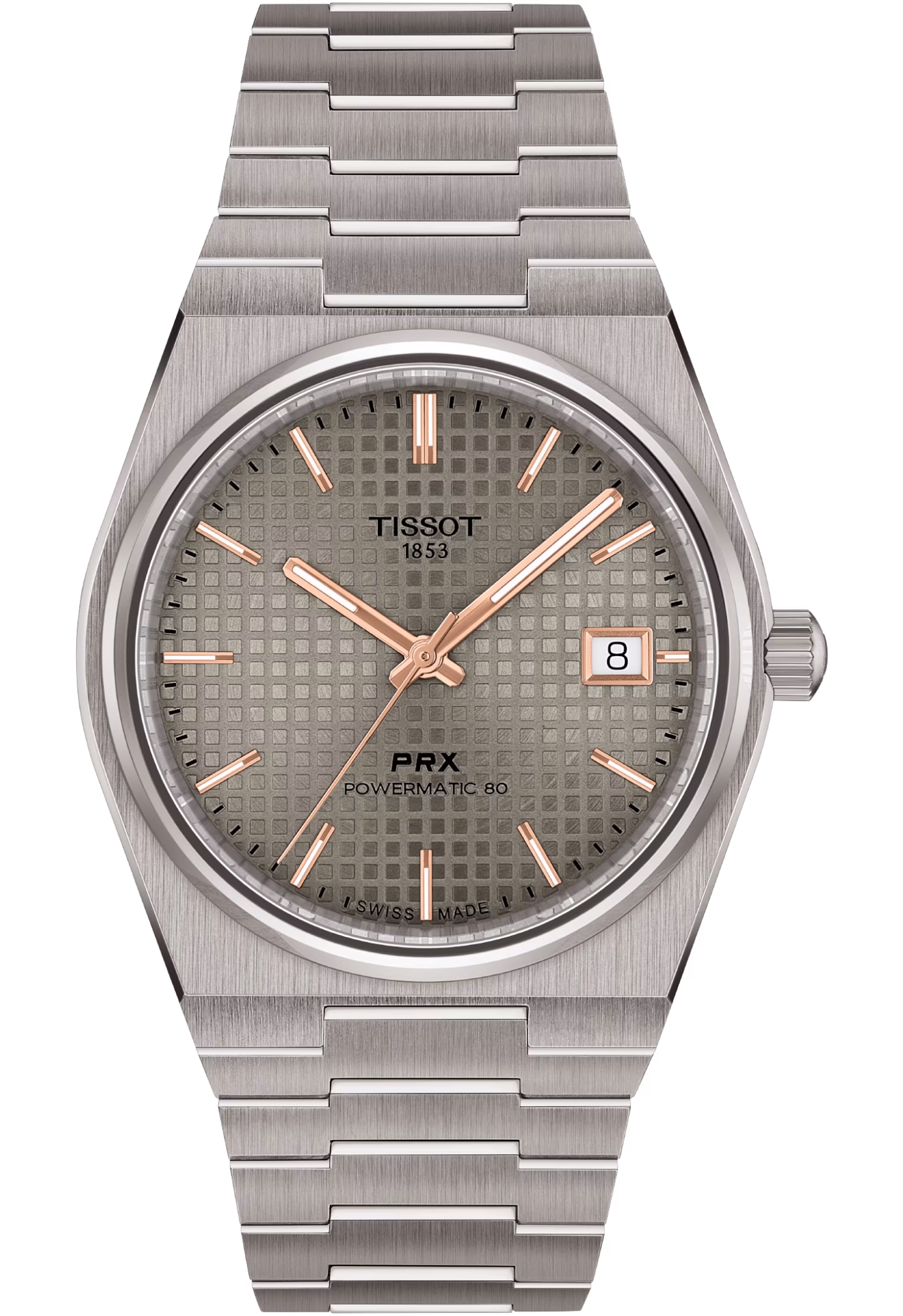TISSOT 天梭 PRX Titanium Powermatic 80 38mm 槍灰 鈦金屬機械錶 T137.807.44.061.00