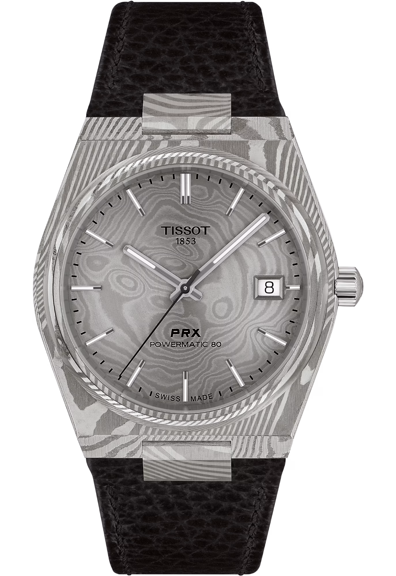 TISSOT 天梭 PRX Damascus Steel 38mm 大馬士革鋼機械錶 T137.807.96.081.00