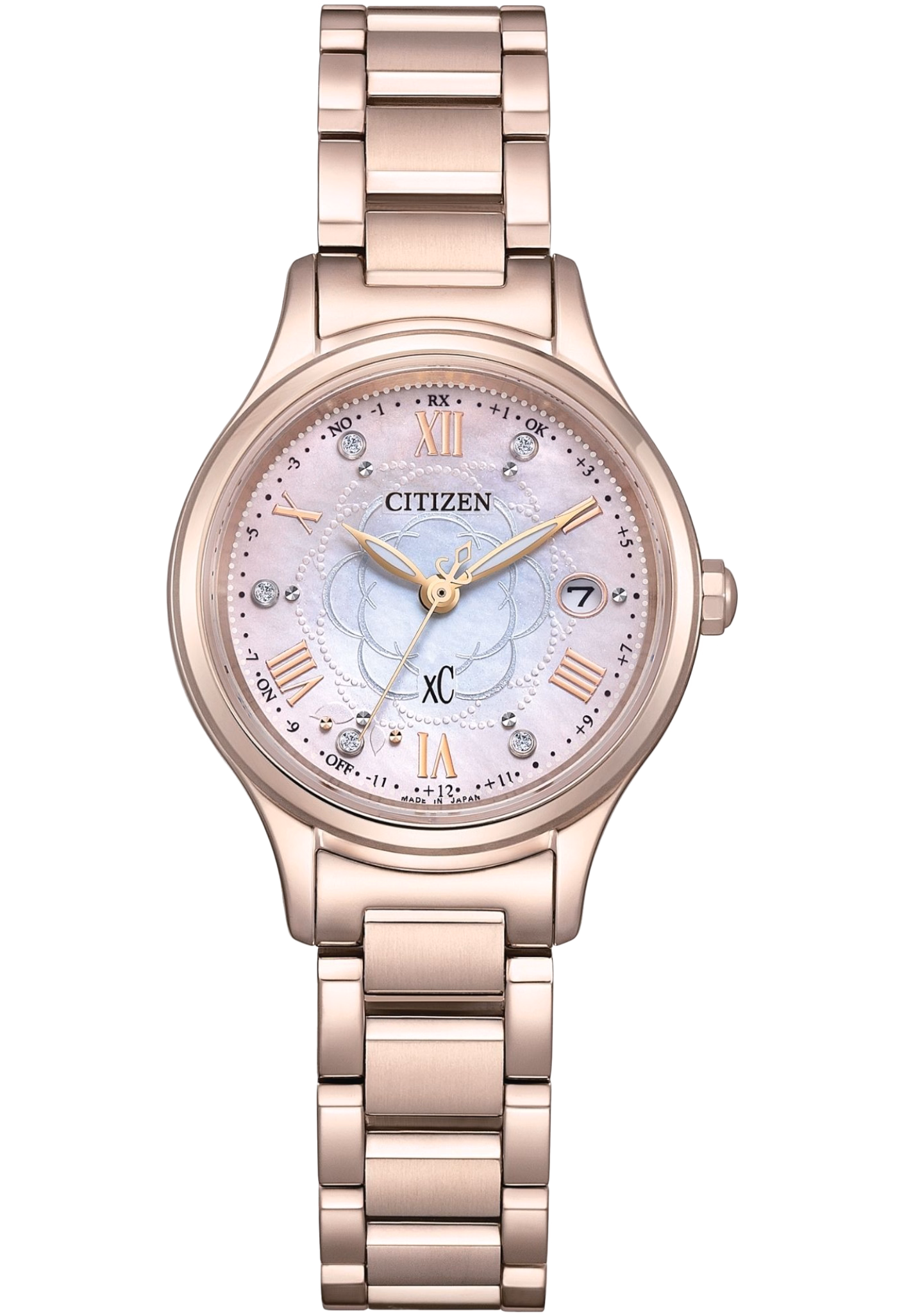 CITIZEN 星辰 xC hikari collection 光系列 限定 粉色山茶花 光動能電波女錶 ES9498-69N：圖片 1