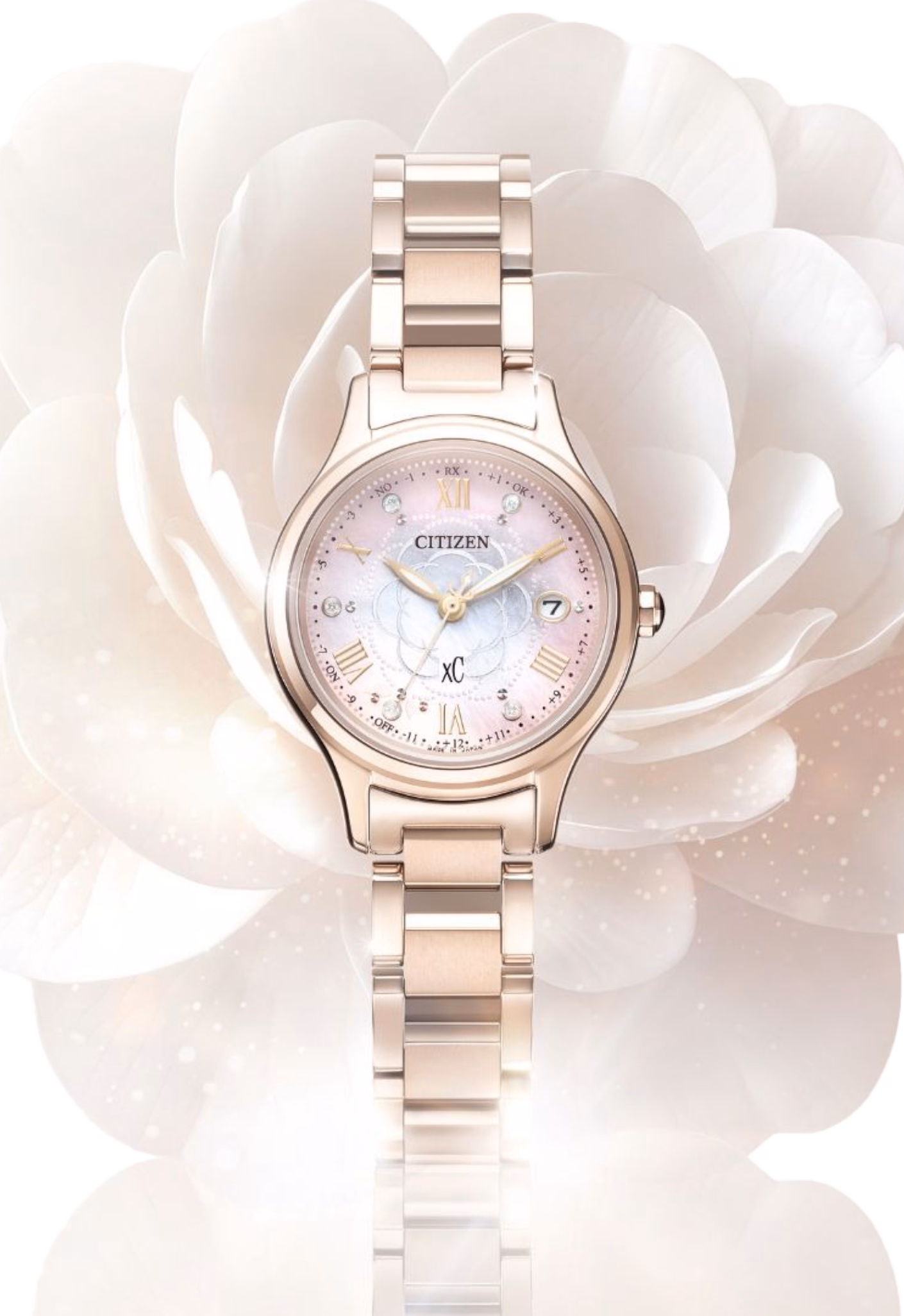 CITIZEN 星辰 xC hikari collection 光系列 限定 粉色山茶花 光動能電波女錶 ES9498-69N：圖片 7