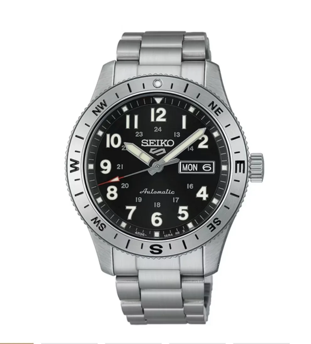 SEIKO 精工 5 Sports系列 戶外羅盤迷彩黑機械錶 HDB006K1