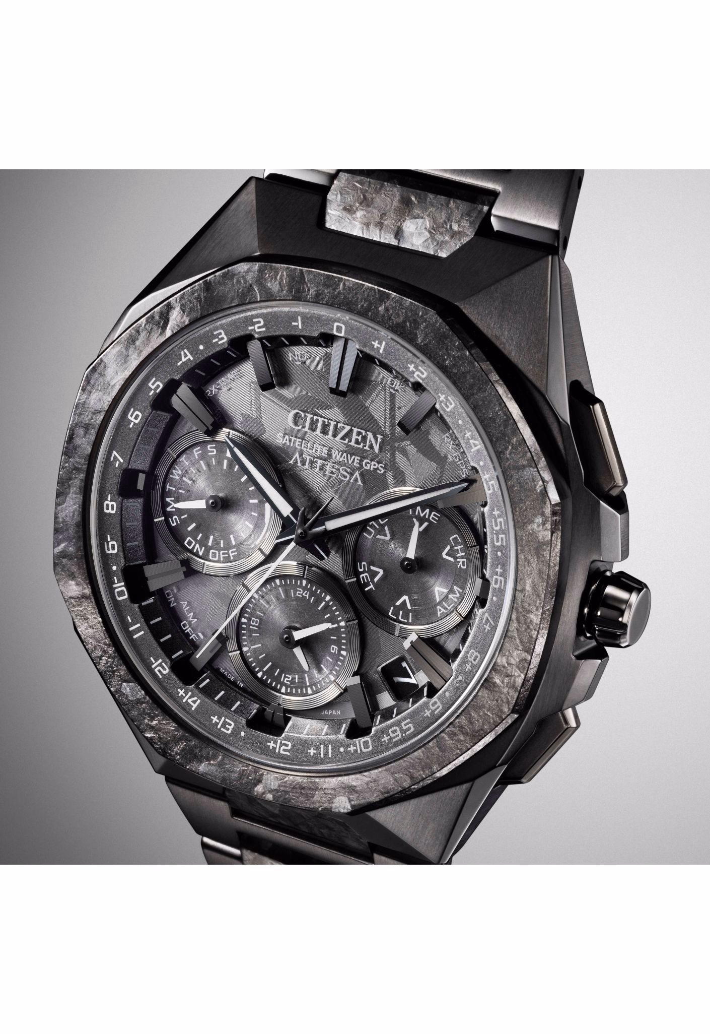 CITIZEN 星辰 ATTESA ACT Line 曜鈦八角系列 限量光動能GPS衛星對時錶 CC4107-80H
