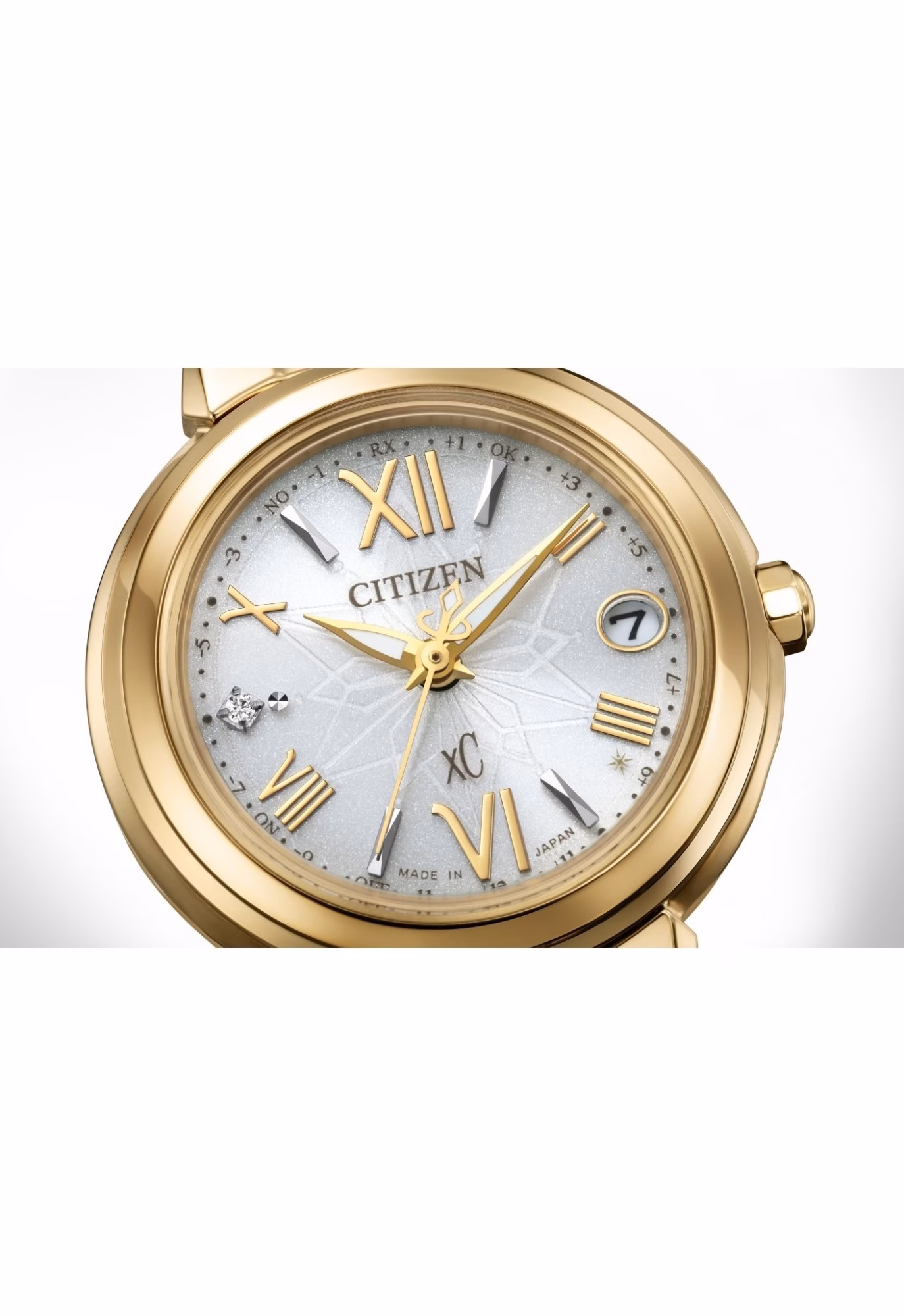 Citizen 星辰錶 XC 限定款金色萬年曆光動能電波錶 ES9433-56A