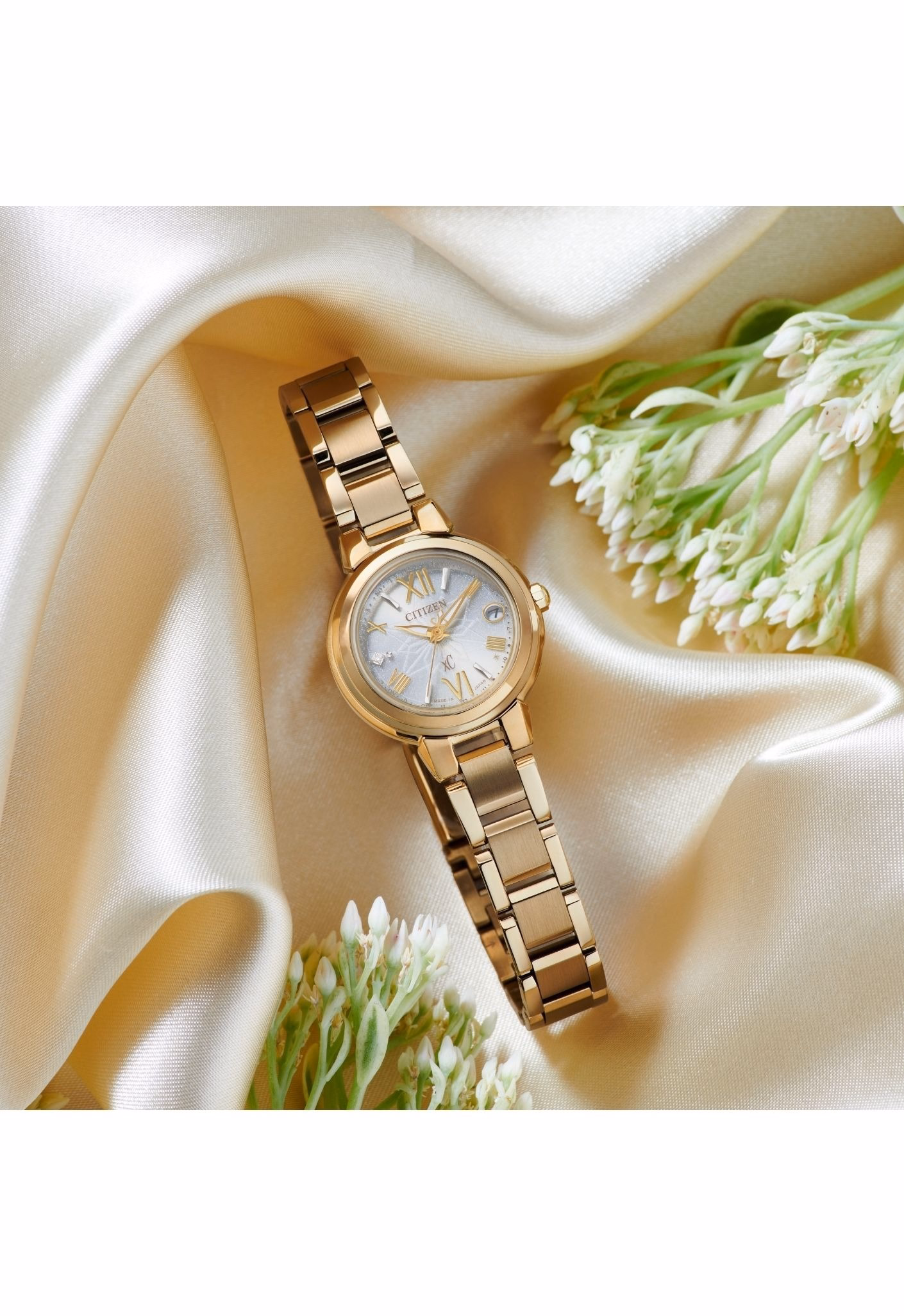 Citizen 星辰錶 XC 限定款金色萬年曆光動能電波錶 ES9433-56A：圖片 7