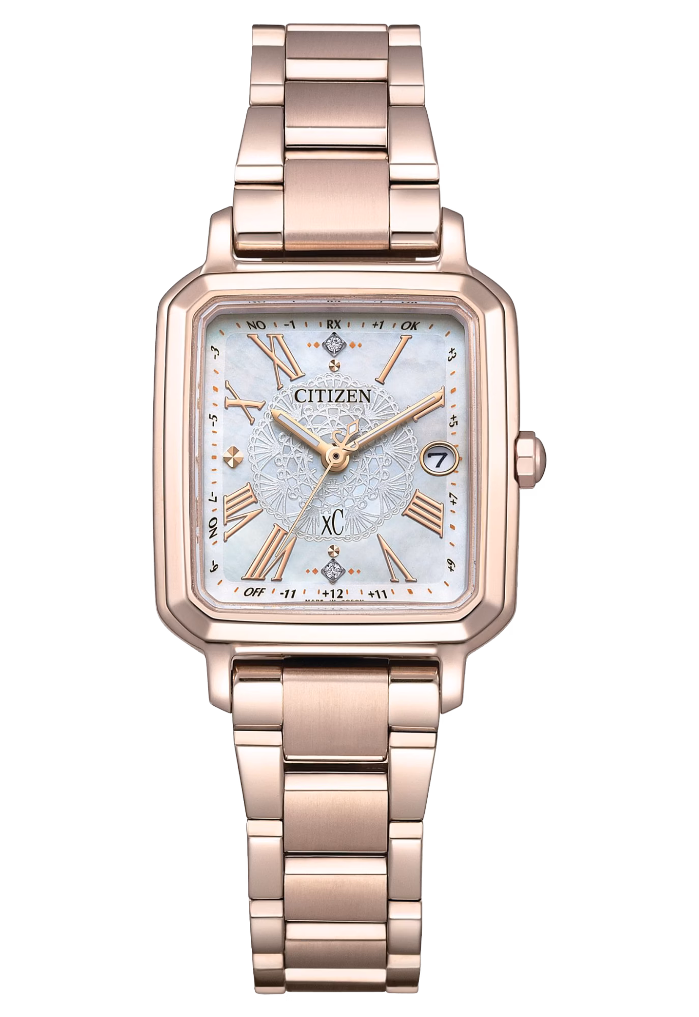 Citizen 星辰錶 XC 限量光動能電波白蝶貝女錶ES9506-54N