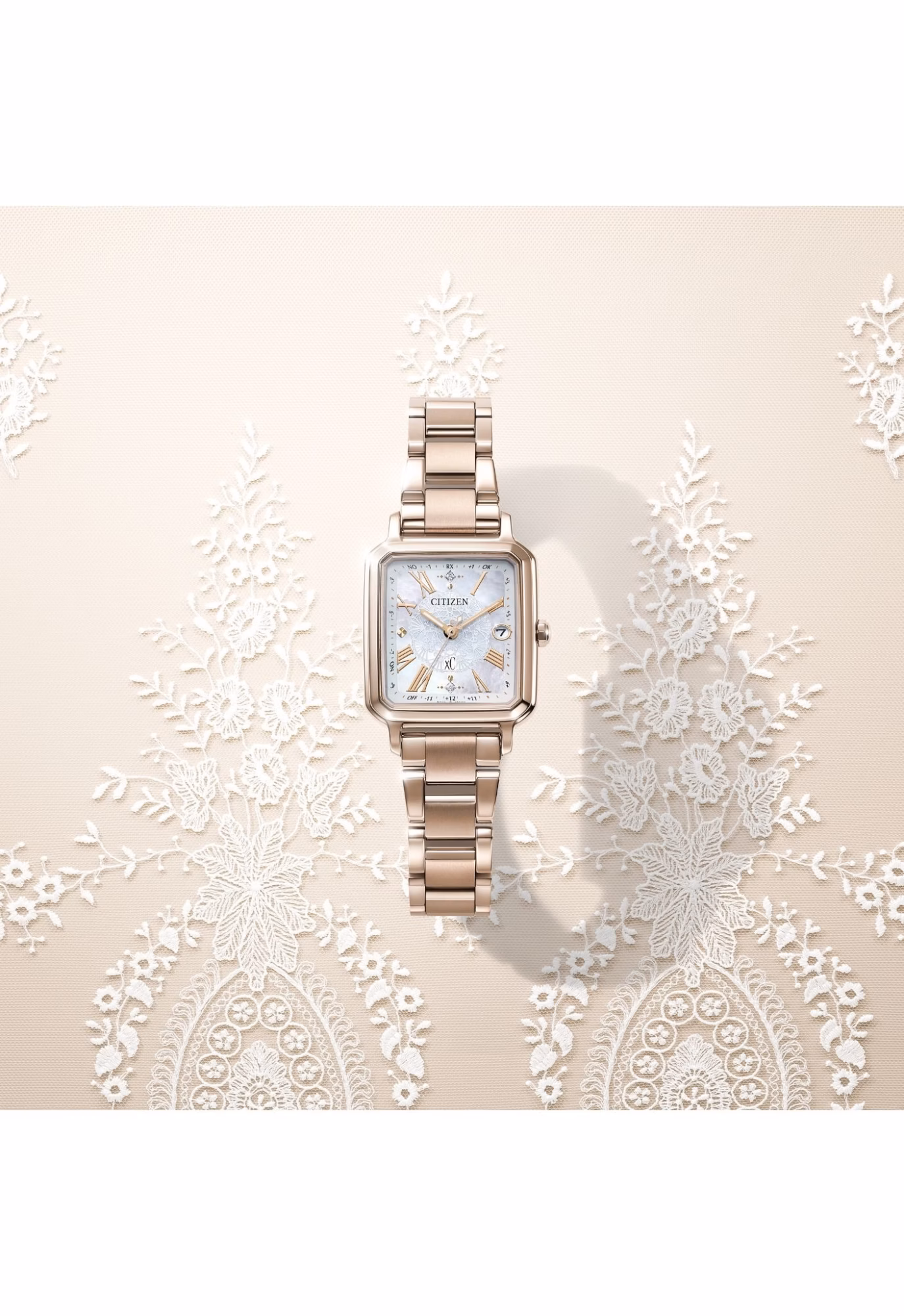 Citizen 星辰錶 XC 限量光動能電波白蝶貝女錶ES9506-54N