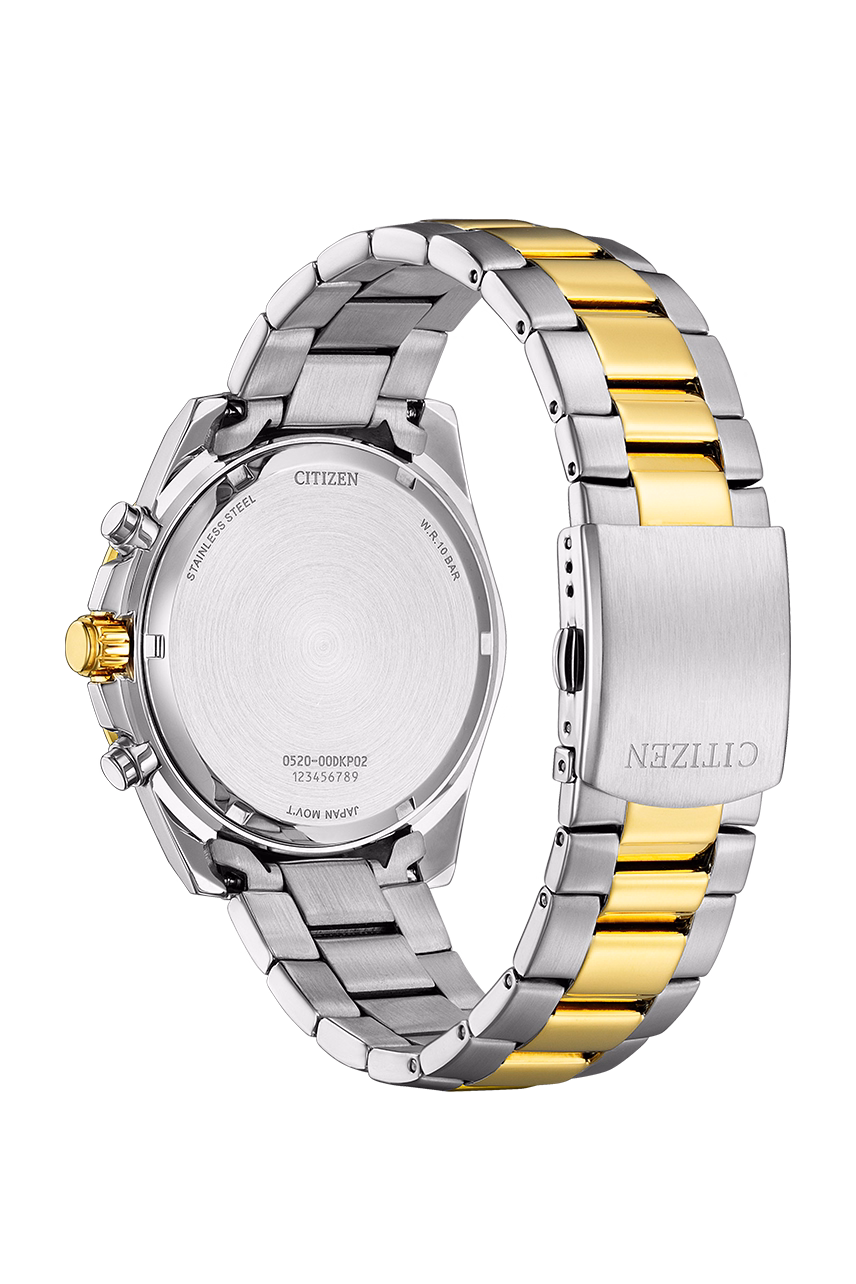 CITIZEN 星辰 Chronograph 鍍金色 經典三眼碼錶計時男錶 AN8234-58E