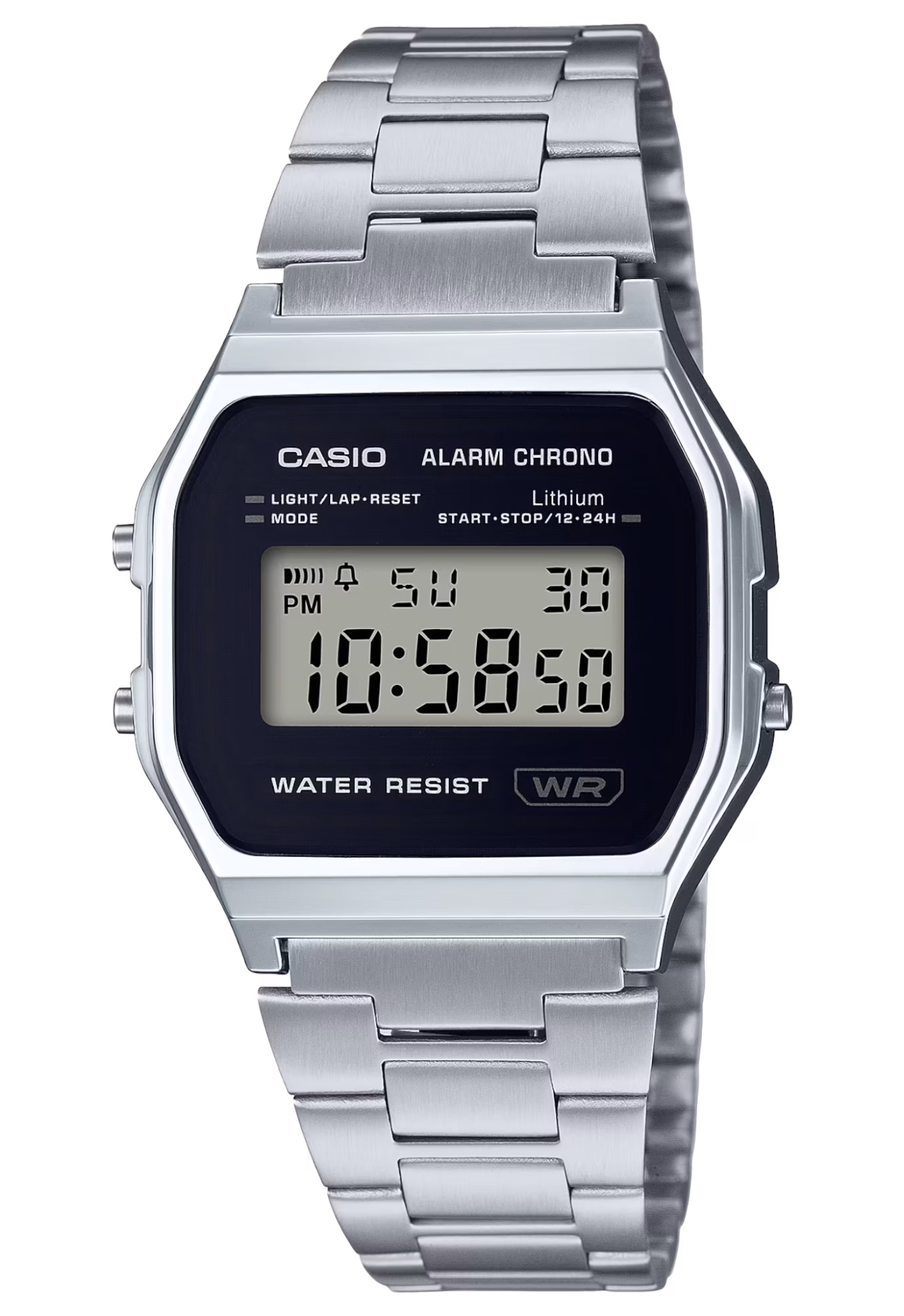 CASIO 卡西歐 A158WEA-1 黑色 復古方形腕錶