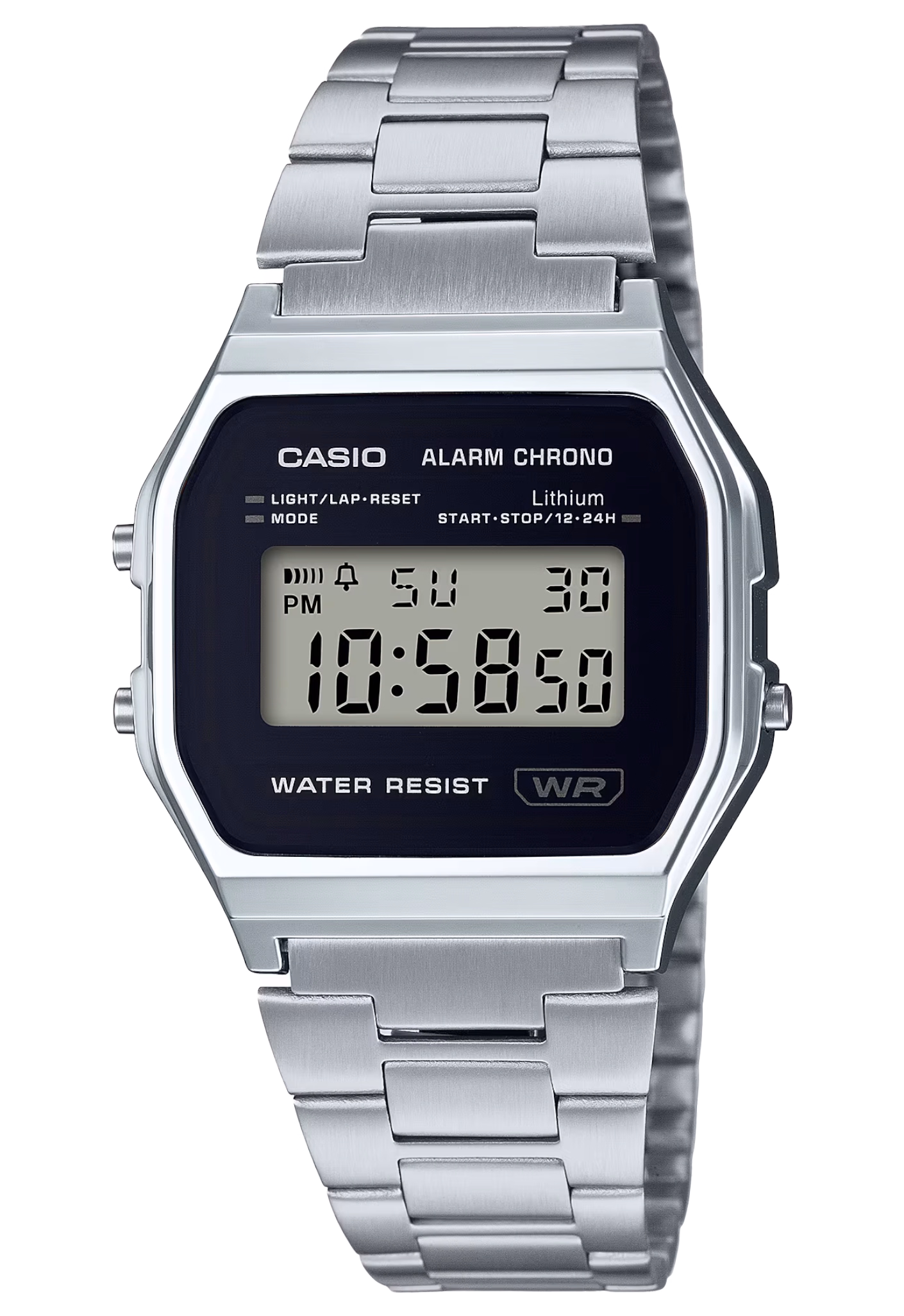 CASIO 卡西歐 A158WEA-1 黑色  復古方形腕錶：圖片 1