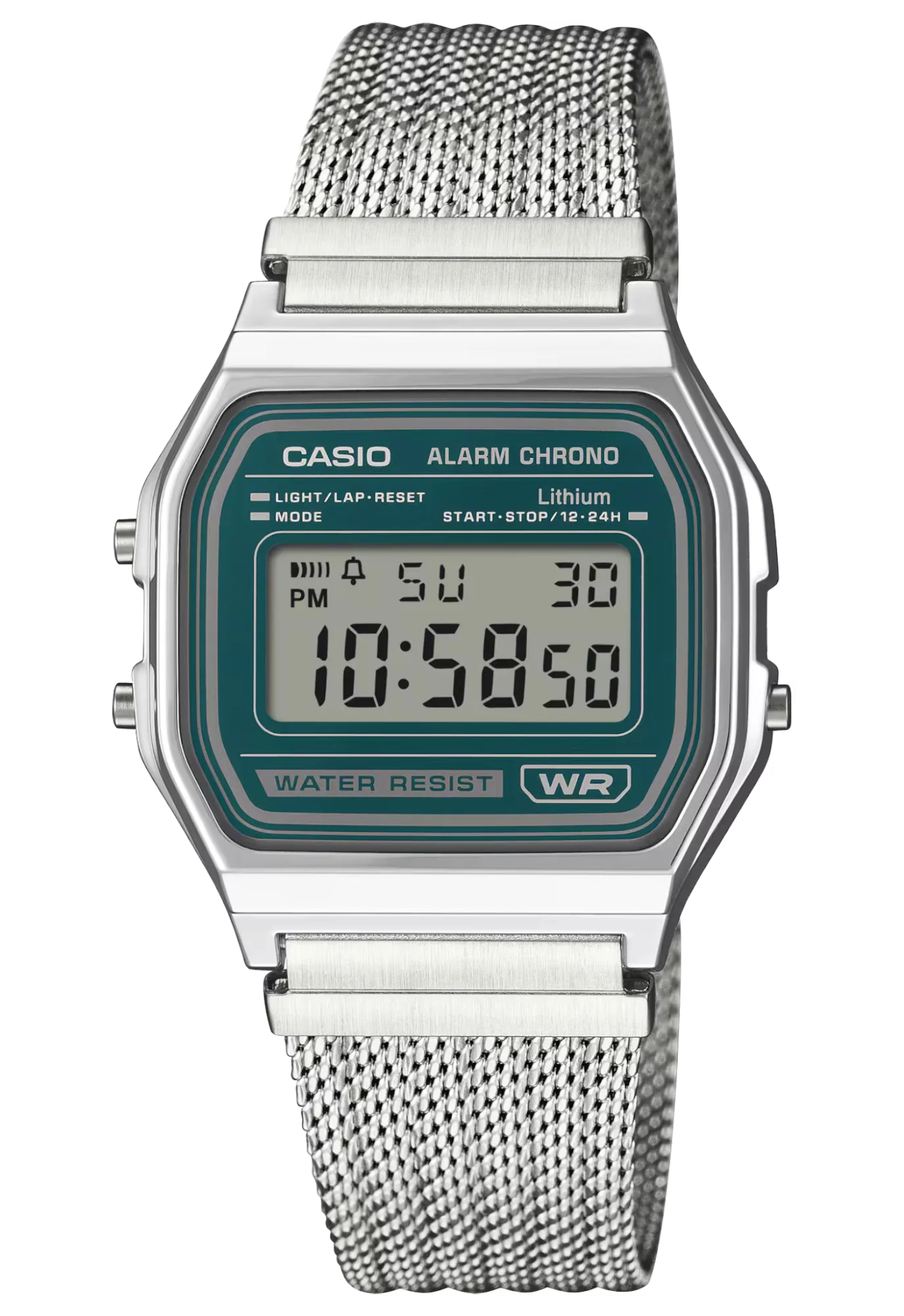 CASIO 卡西歐 A158WEM-3 綠色 復古方形腕錶