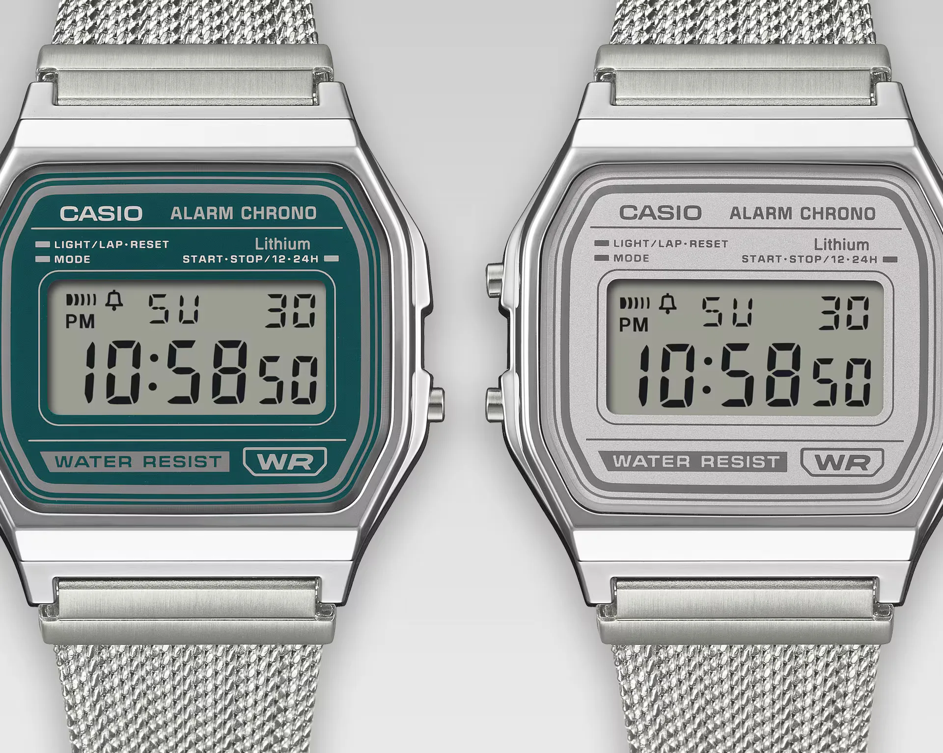 CASIO 卡西歐 A158WEM-3 綠色 復古方形腕錶