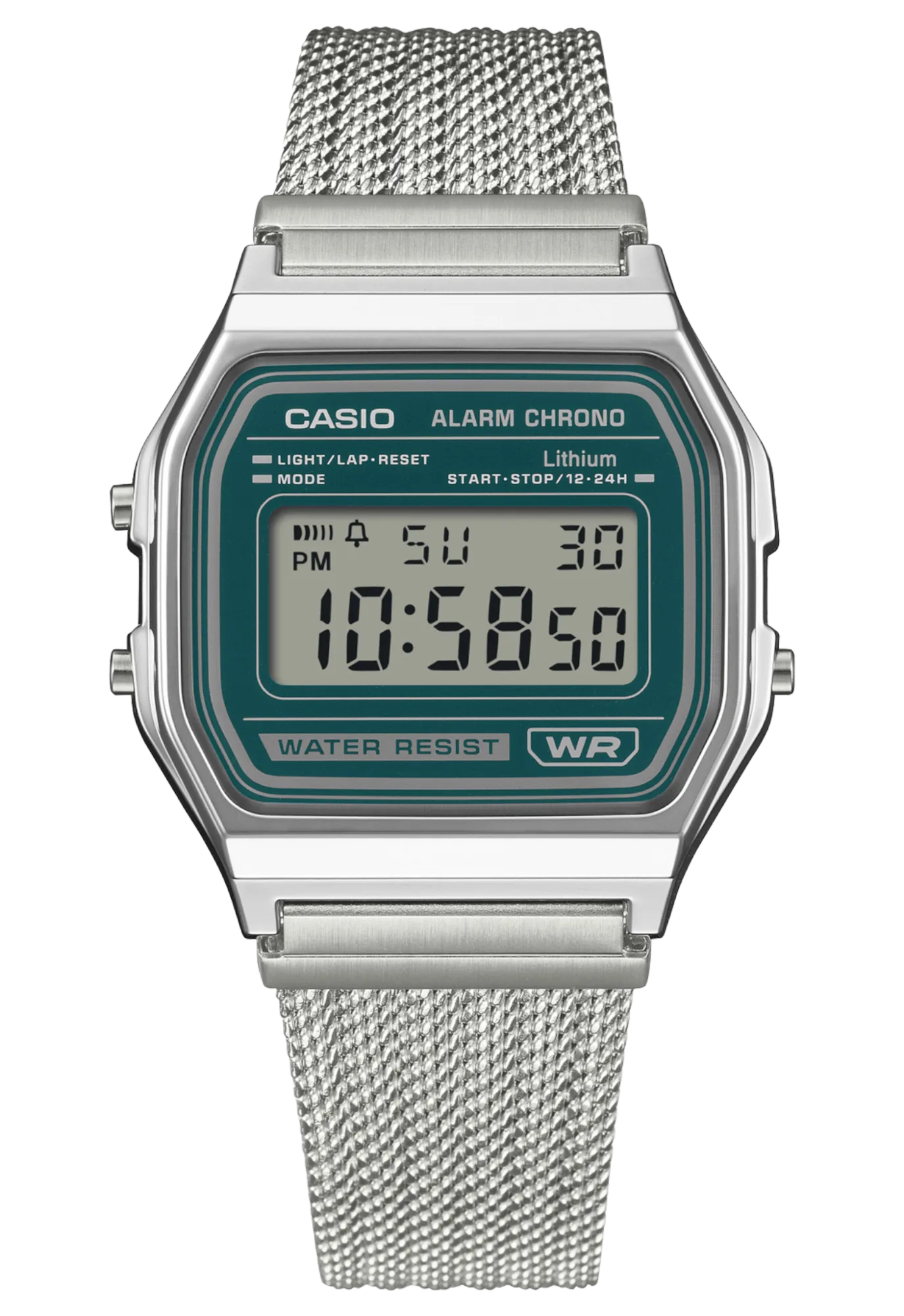 CASIO 卡西歐 A158WEM-3 綠色 復古方形腕錶