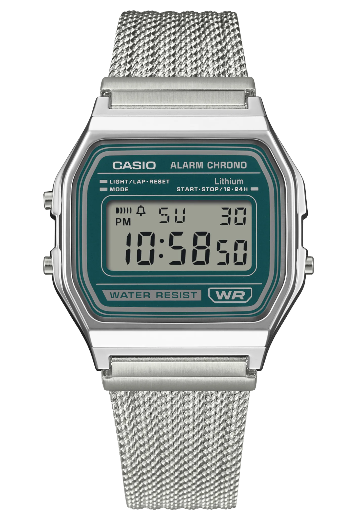 CASIO 卡西歐 A158WEM-3 綠色  復古方形腕錶：圖片 2