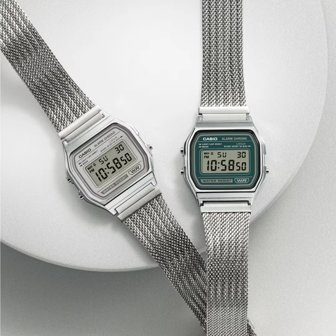 CASIO 卡西歐 A158WEM-3 綠色 復古方形腕錶