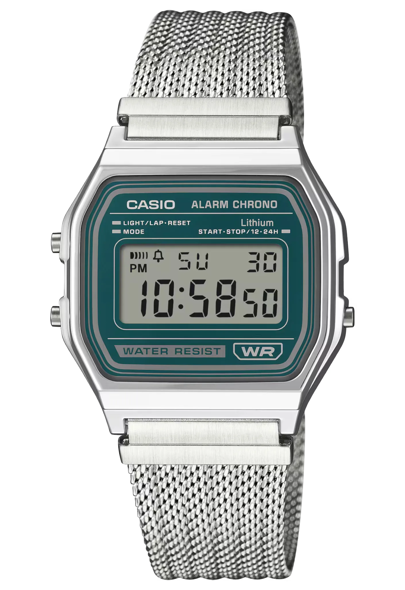 CASIO 卡西歐 A158WEM-3 綠色  復古方形腕錶：圖片 1