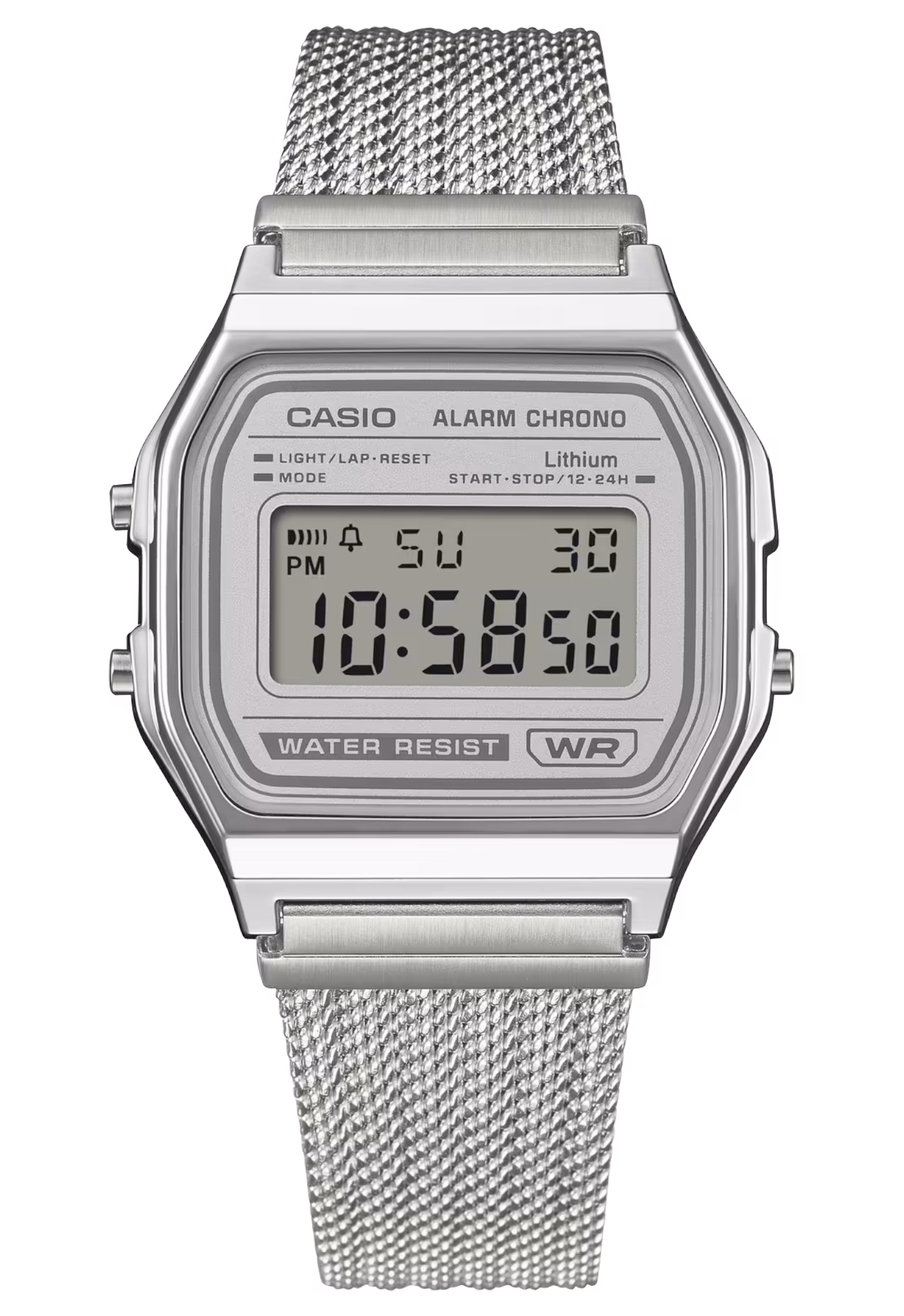 CASIO 卡西歐 A158WEM-7 白色  復古方形腕錶：圖片 2