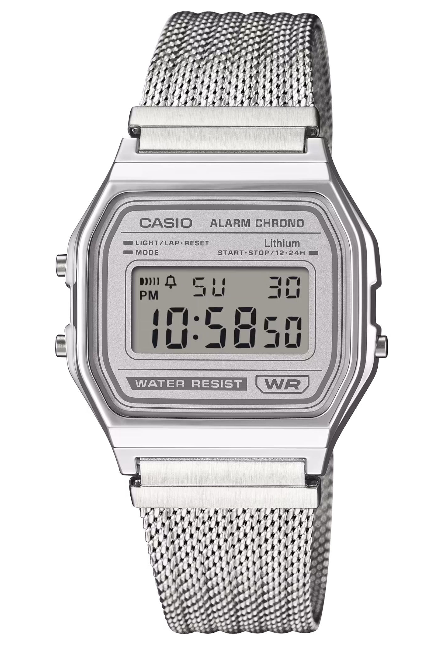 CASIO 卡西歐 A158WEM-7 白色  復古方形腕錶：圖片 1
