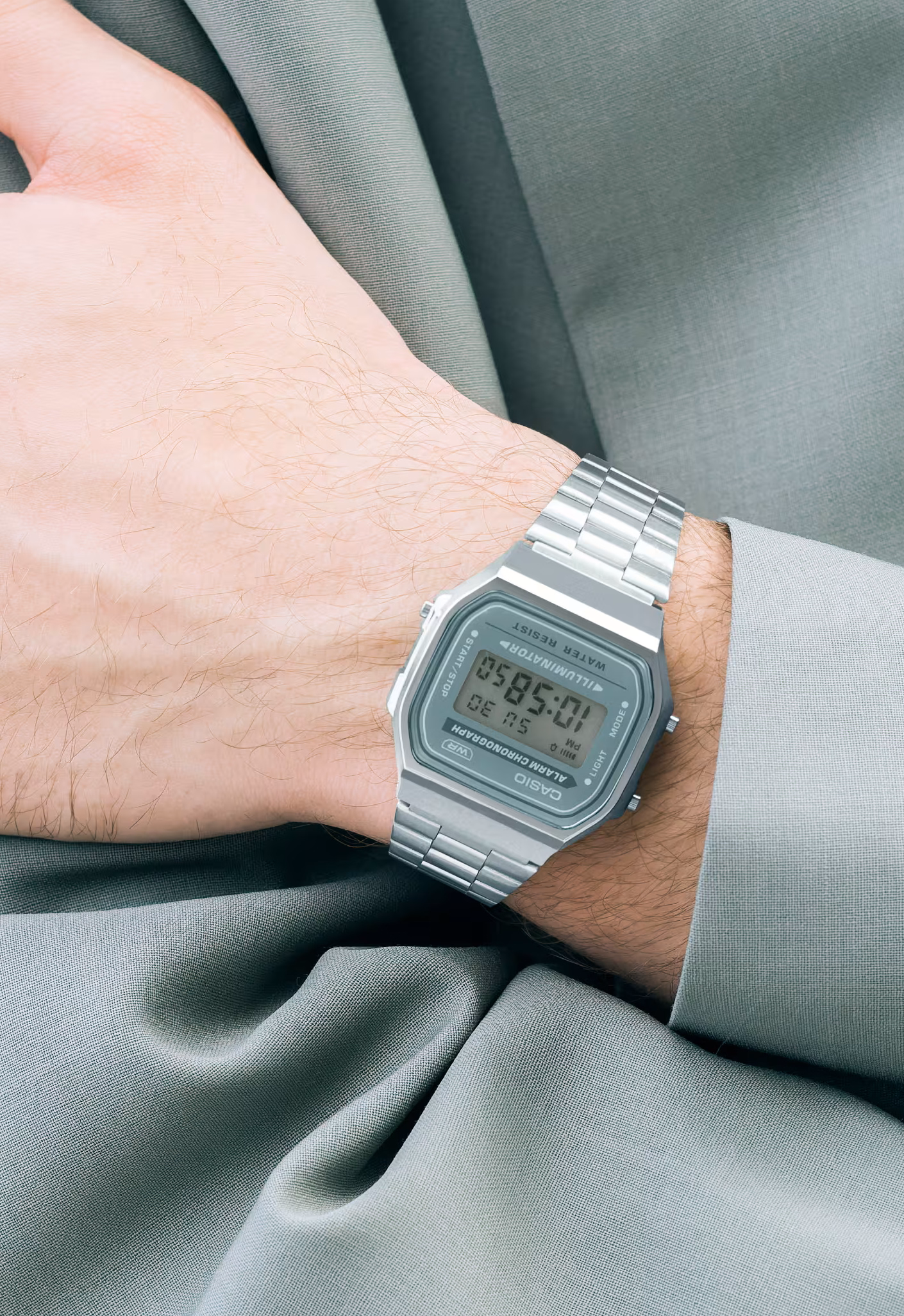 CASIO 卡西歐 A168WA-3AY 綠色  復古方形腕錶：圖片 3