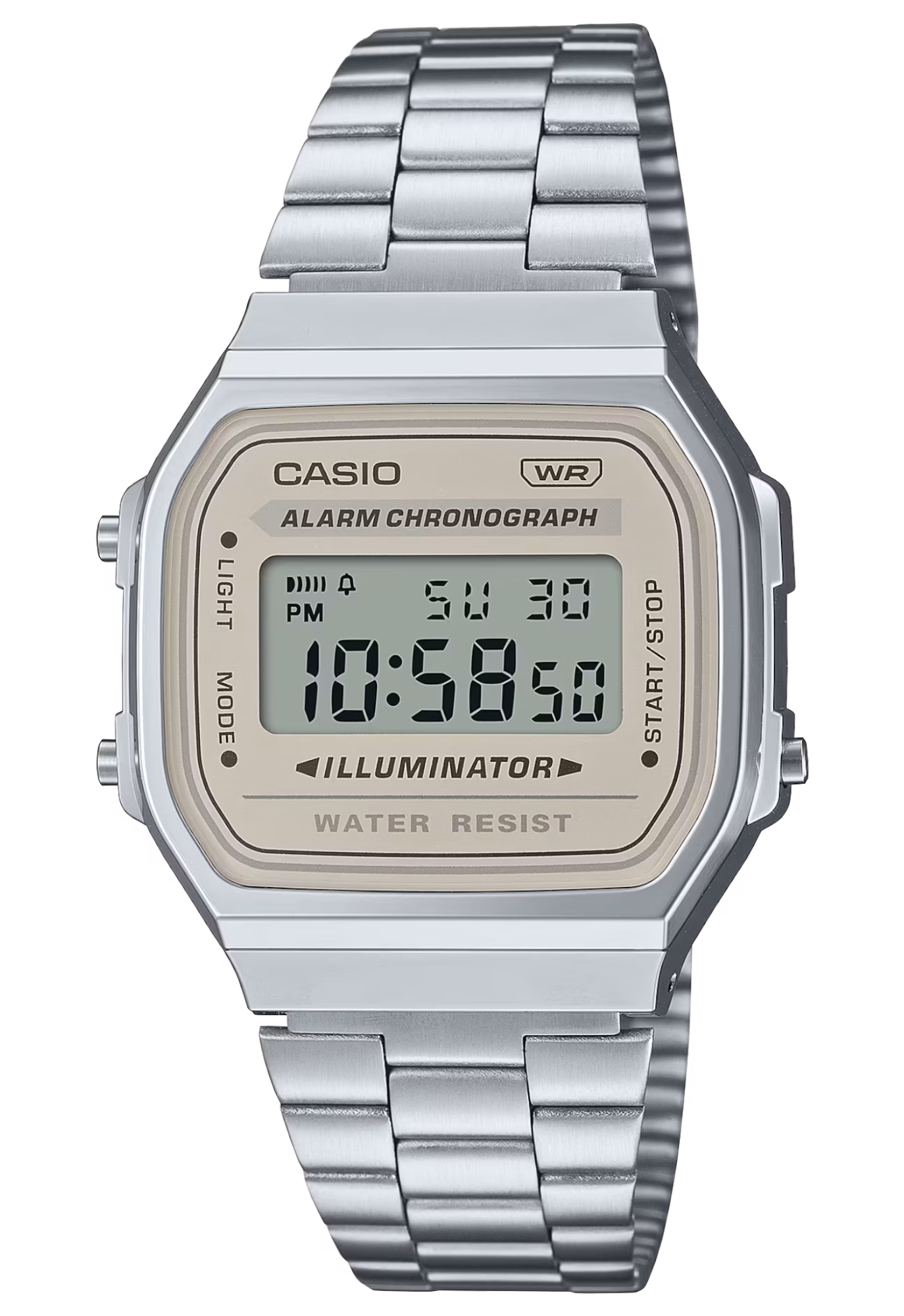 CASIO 卡西歐 A168WA-8AY 米色 復古方形腕錶