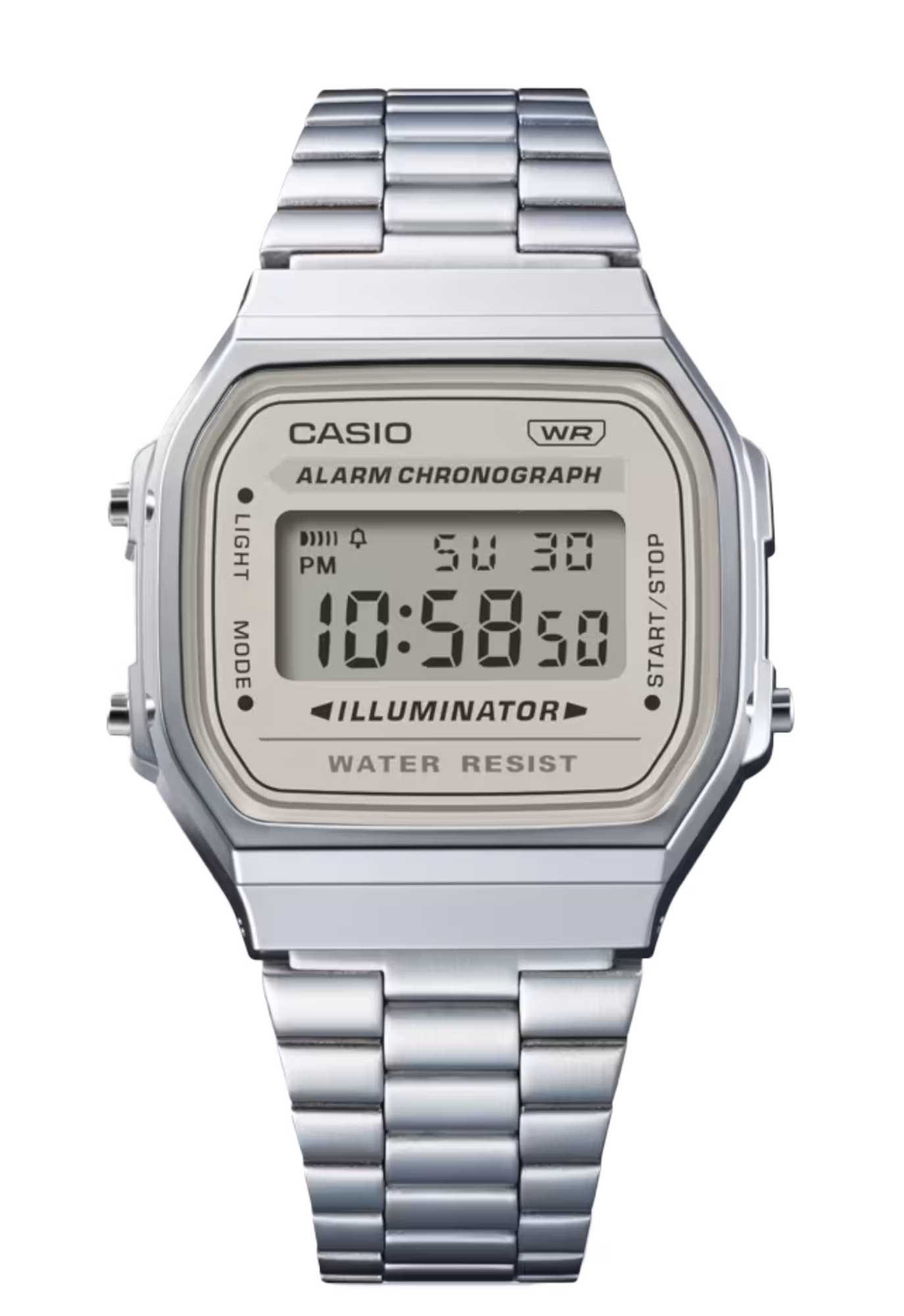 CASIO 卡西歐 A168WA-8AY 米色 復古方形腕錶
